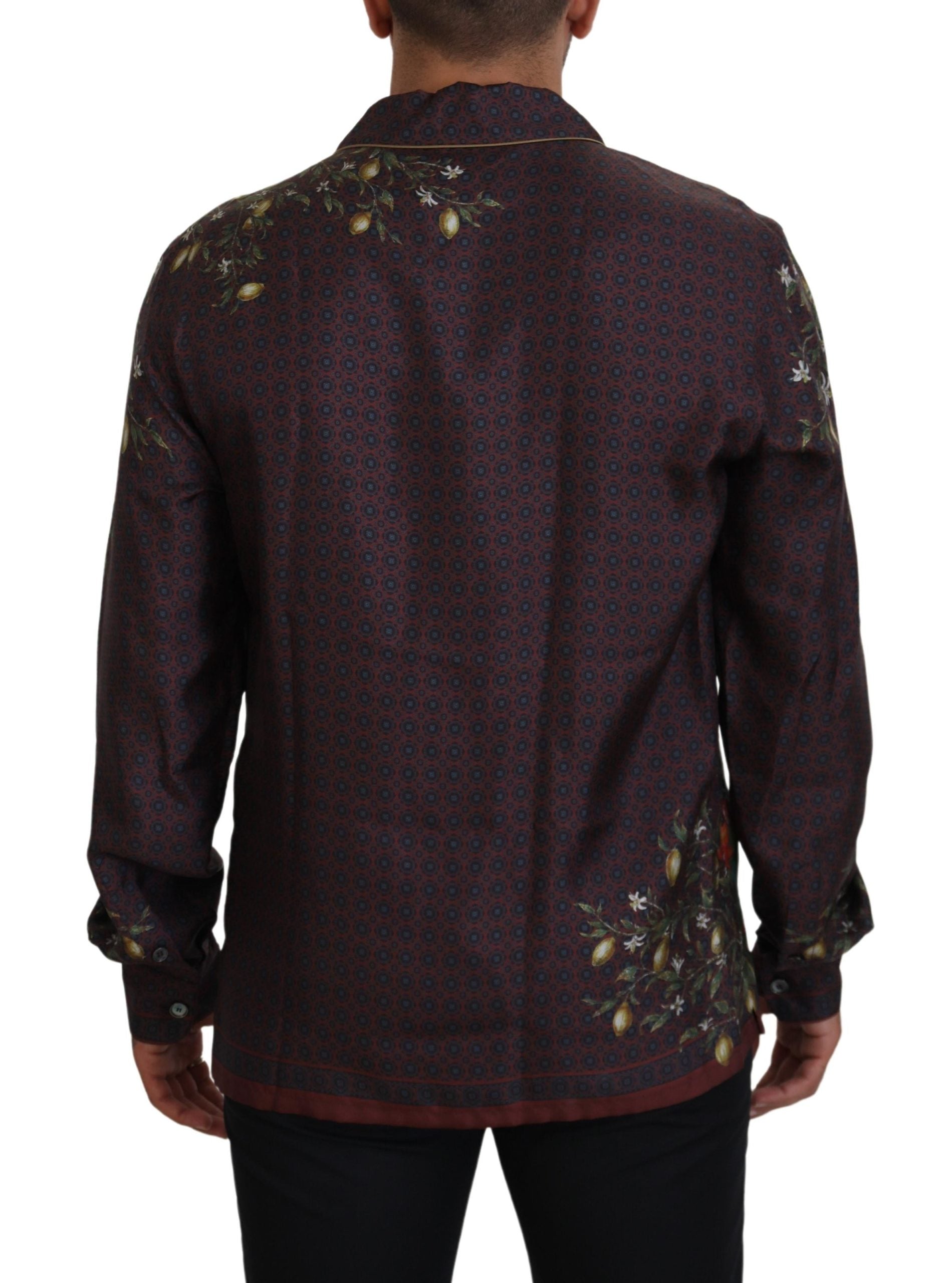 Dolce &amp; Gabbana Elegantes Herrenhemd im Pyjama-Stil aus Seidensatin