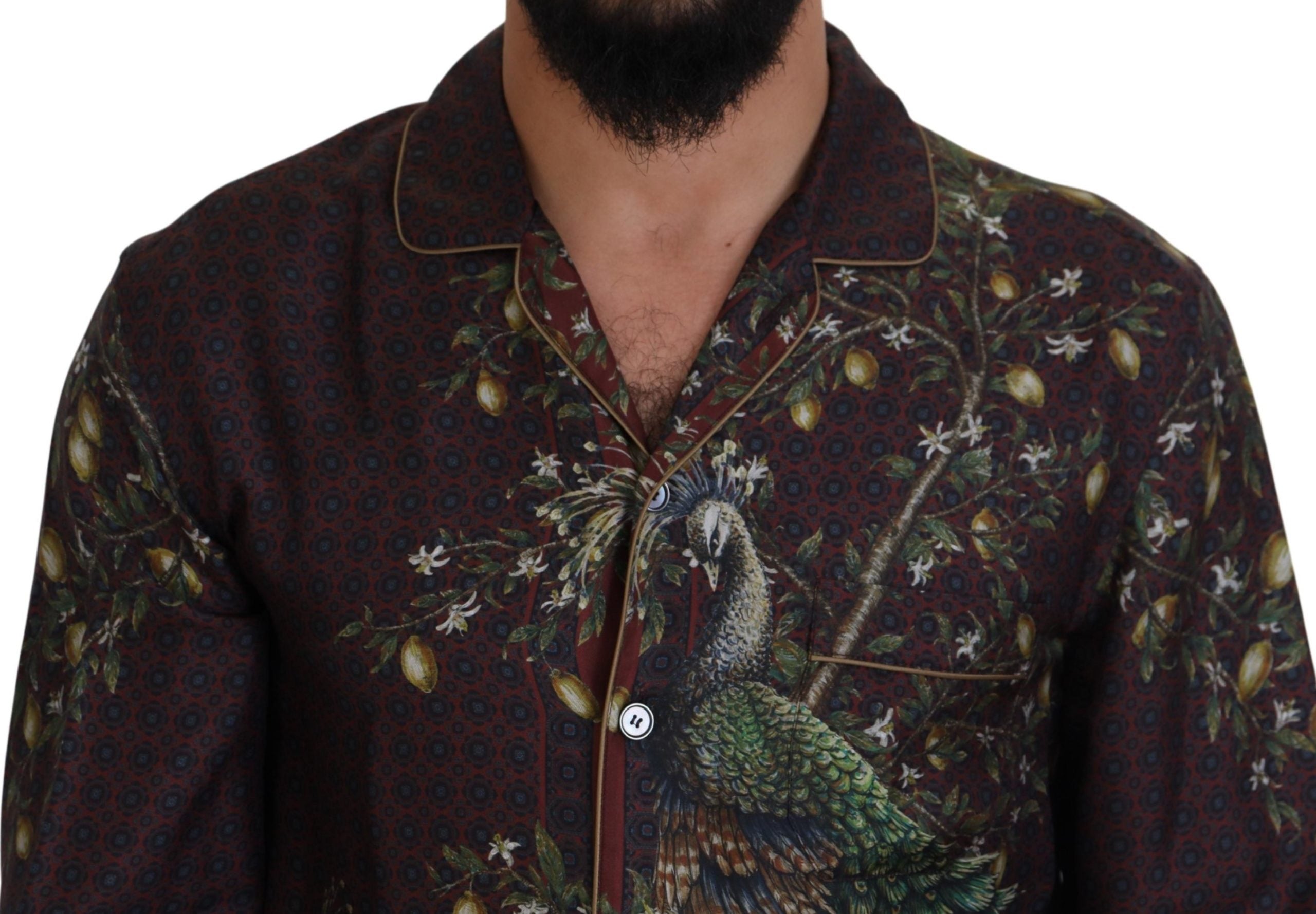 Dolce &amp; Gabbana Elegantes Herrenhemd im Pyjama-Stil aus Seidensatin