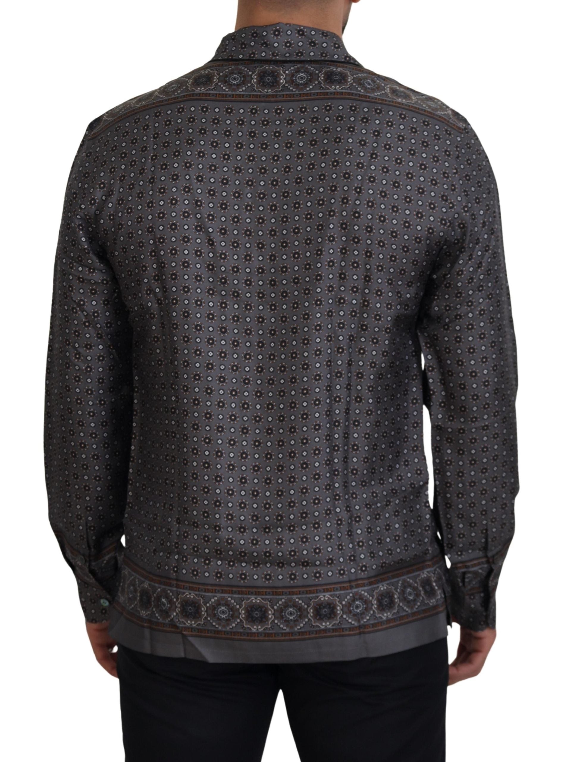 Dolce &amp; Gabbana Elegantes Barockhemd aus Seidensatin