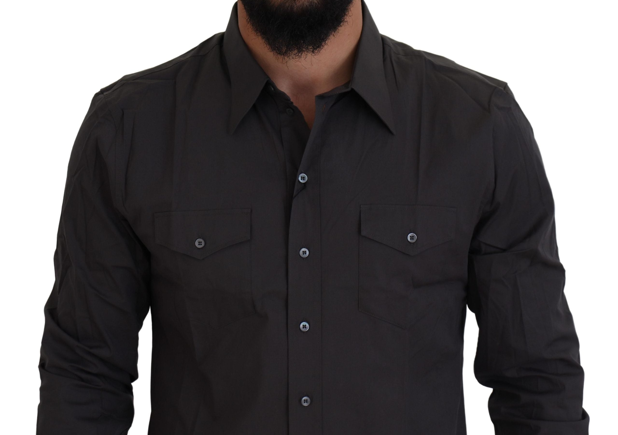 Dolce &amp; Gabbana Elegantes, graues Slim Fit-Hemd „Sicilia“