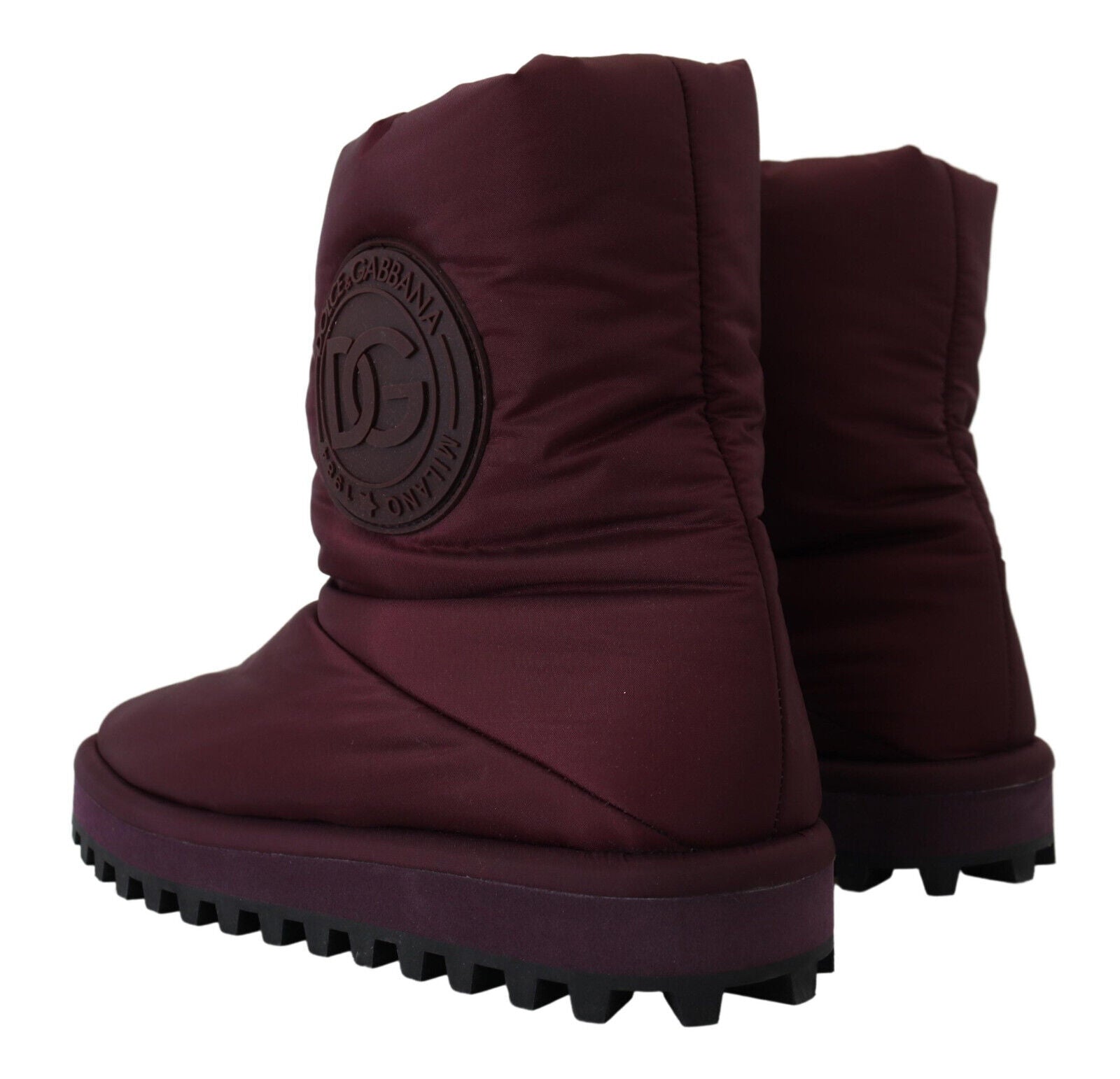 Dolce &amp; Gabbana Elegante bordeauxrote Stiefel mit halbhohem Schaft