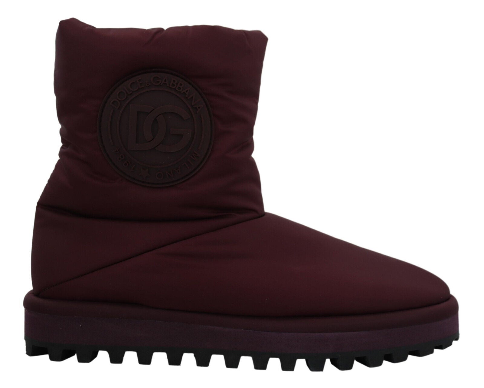 Dolce &amp; Gabbana Elegante bordeauxrote Stiefel mit halbhohem Schaft