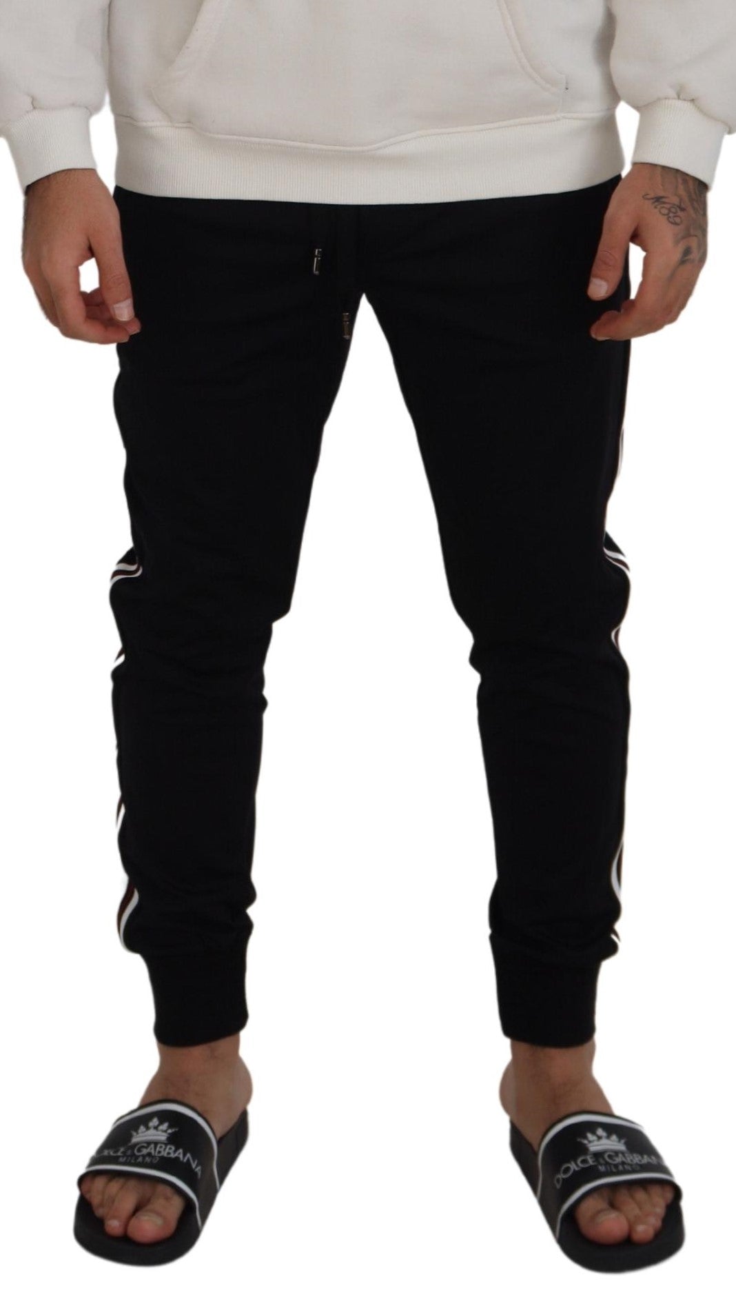 Dolce &amp; Gabbana Schicke schwarze Designerhose aus Baumwolle