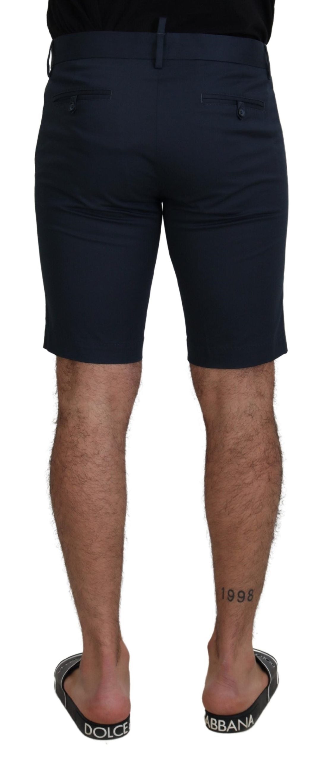 Pantaloni scurți eleganți din amestec de bumbac albastru Dolce &amp; Gabbana