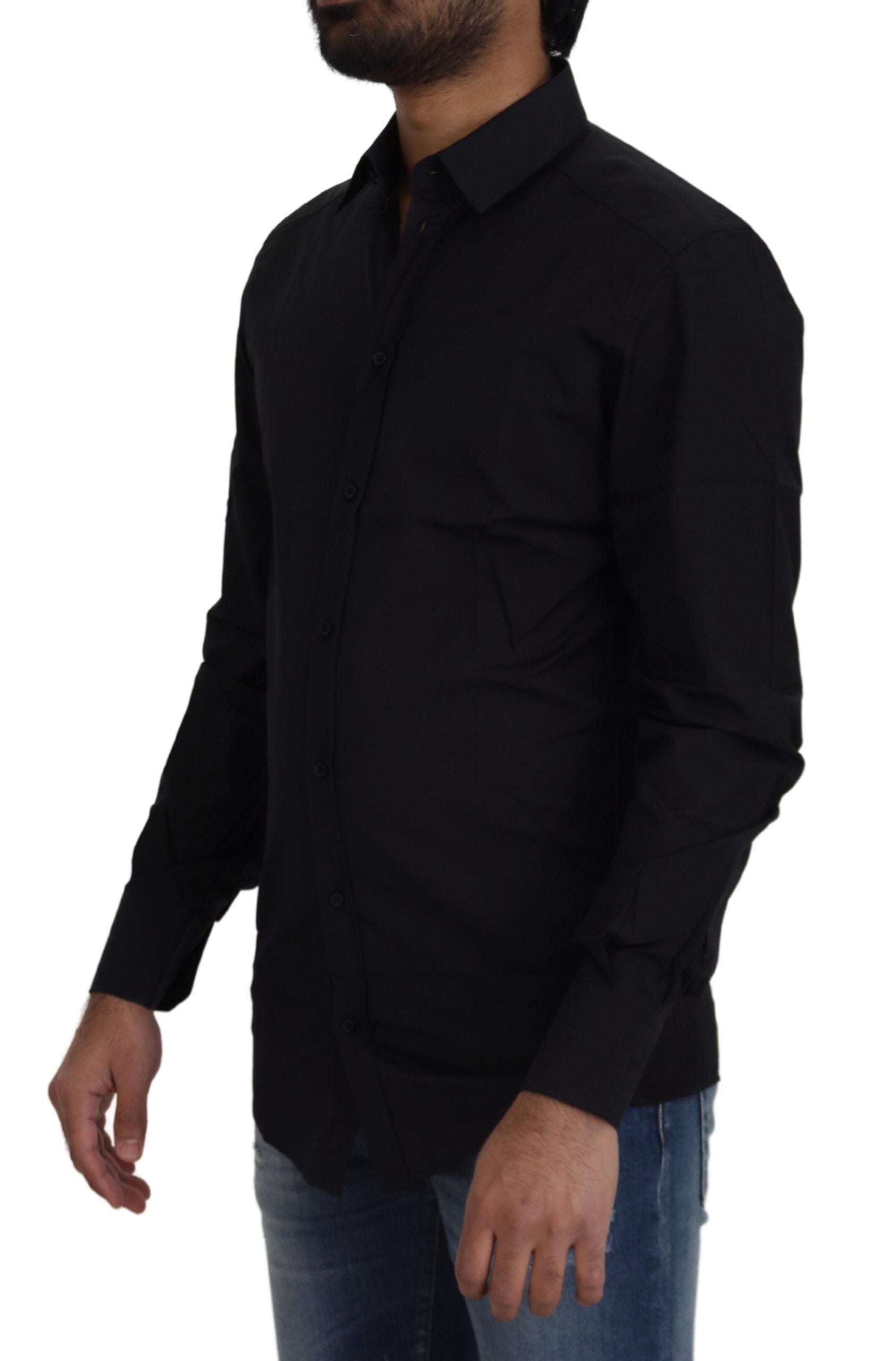 Dolce &amp; Gabbana Schickes schwarzes Baumwollhemd