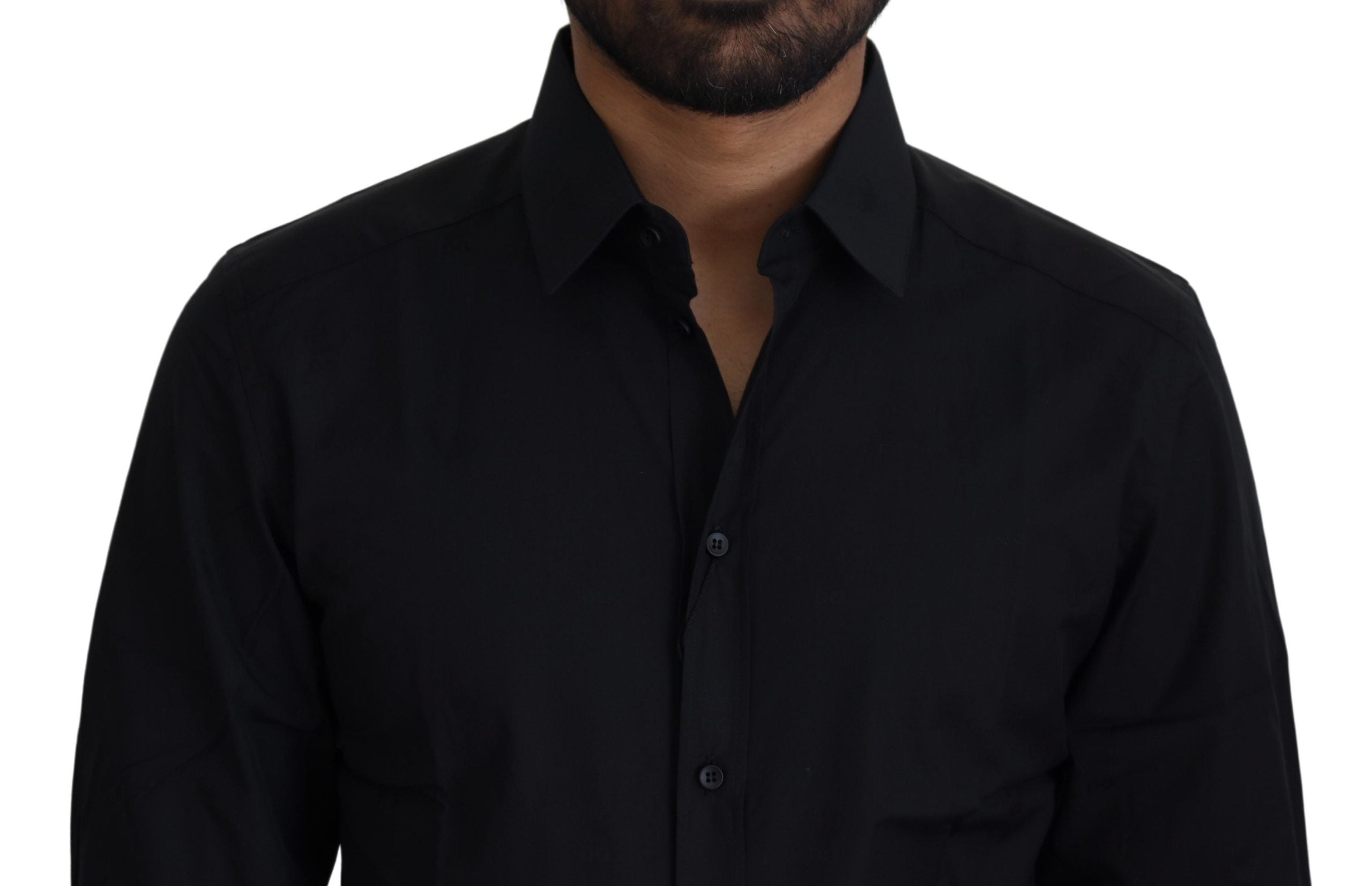 Dolce &amp; Gabbana Schickes schwarzes Baumwollhemd