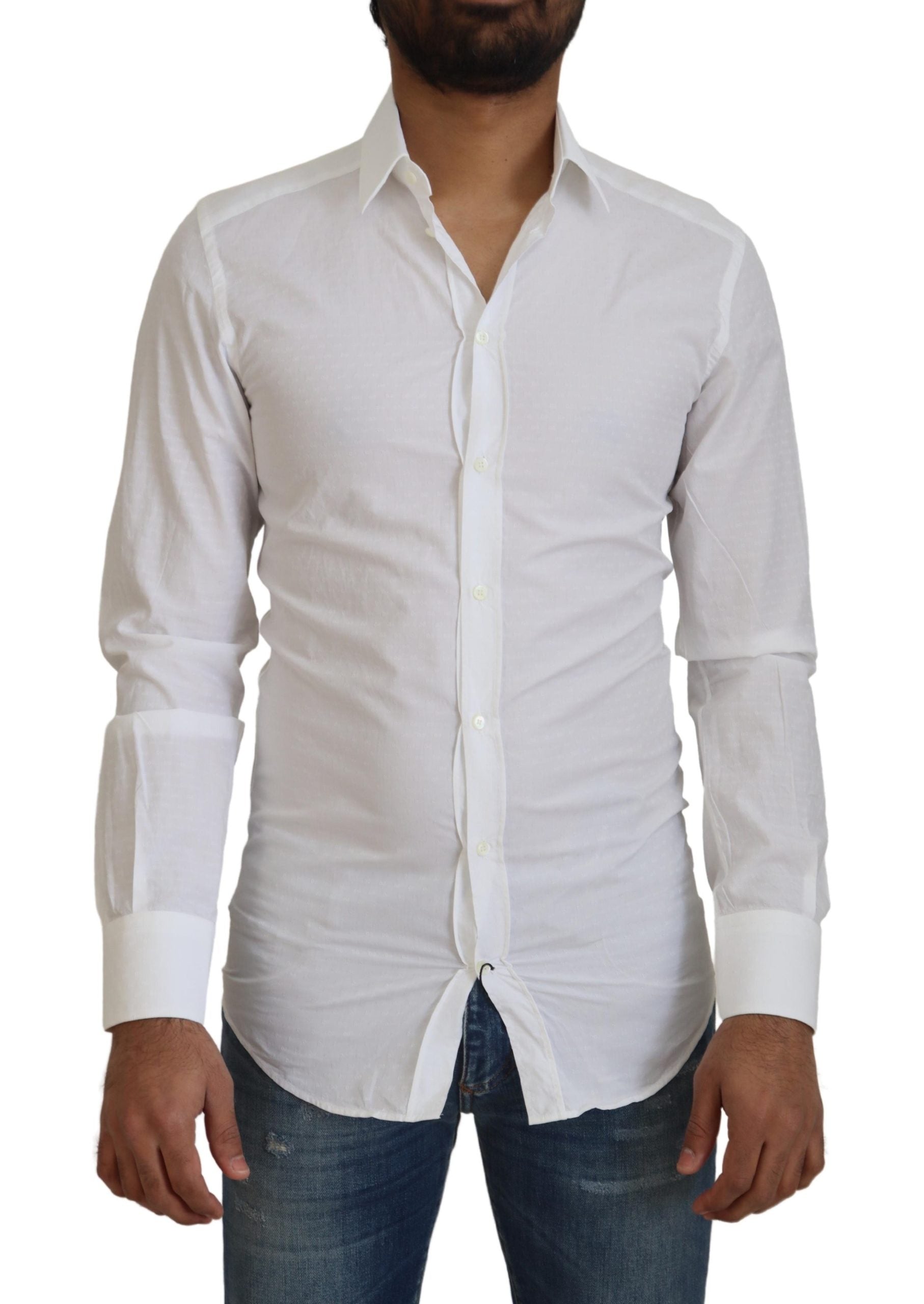 Dolce &amp; Gabbana Elegantes weißes Baumwollhemd Slim Fit