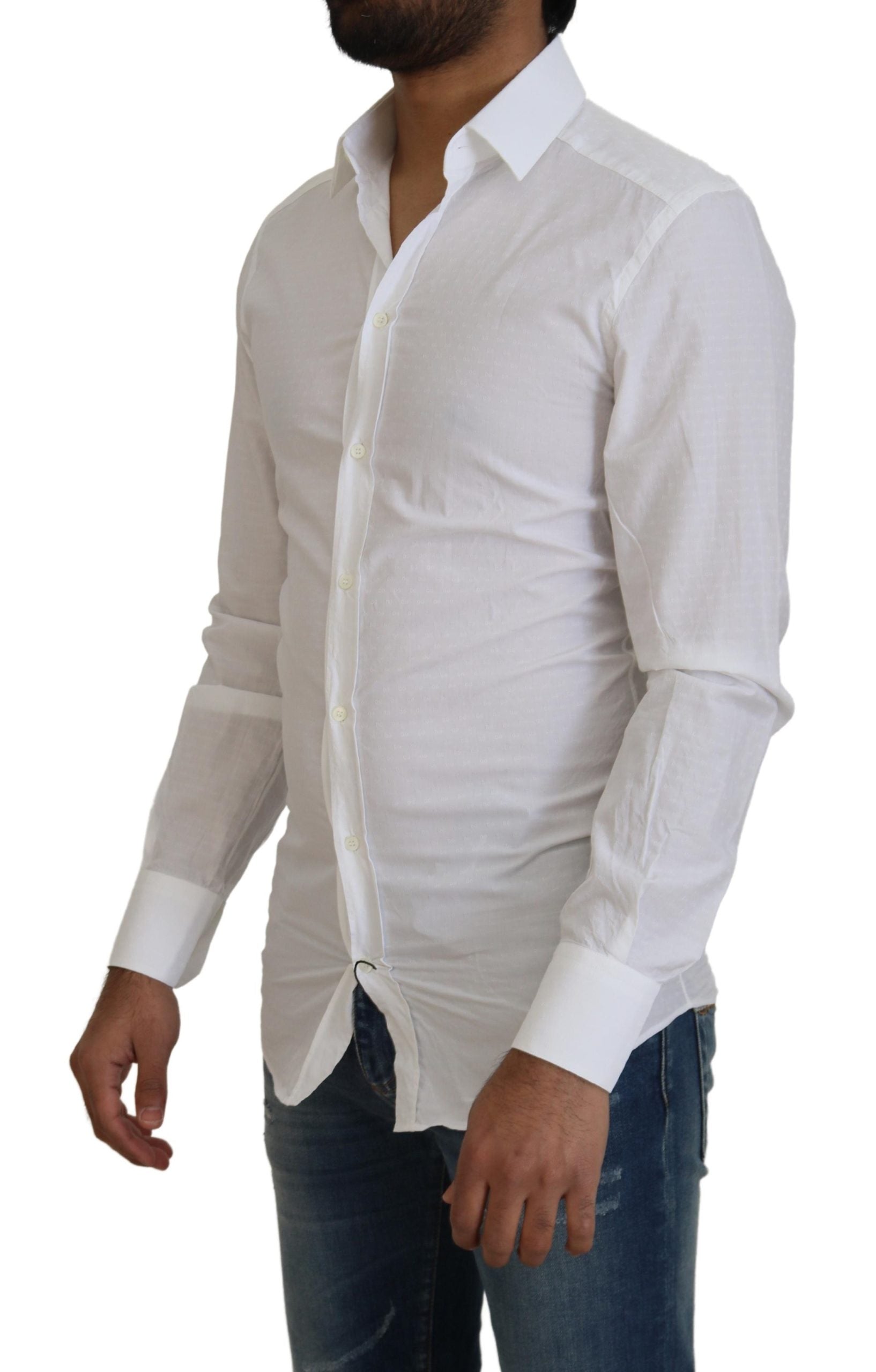Dolce &amp; Gabbana Elegantes weißes Baumwollhemd Slim Fit