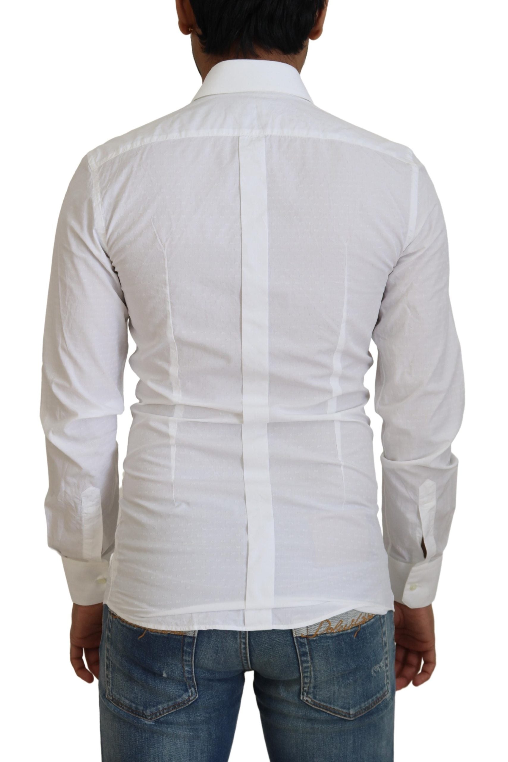 Dolce &amp; Gabbana Elegantes weißes Baumwollhemd Slim Fit
