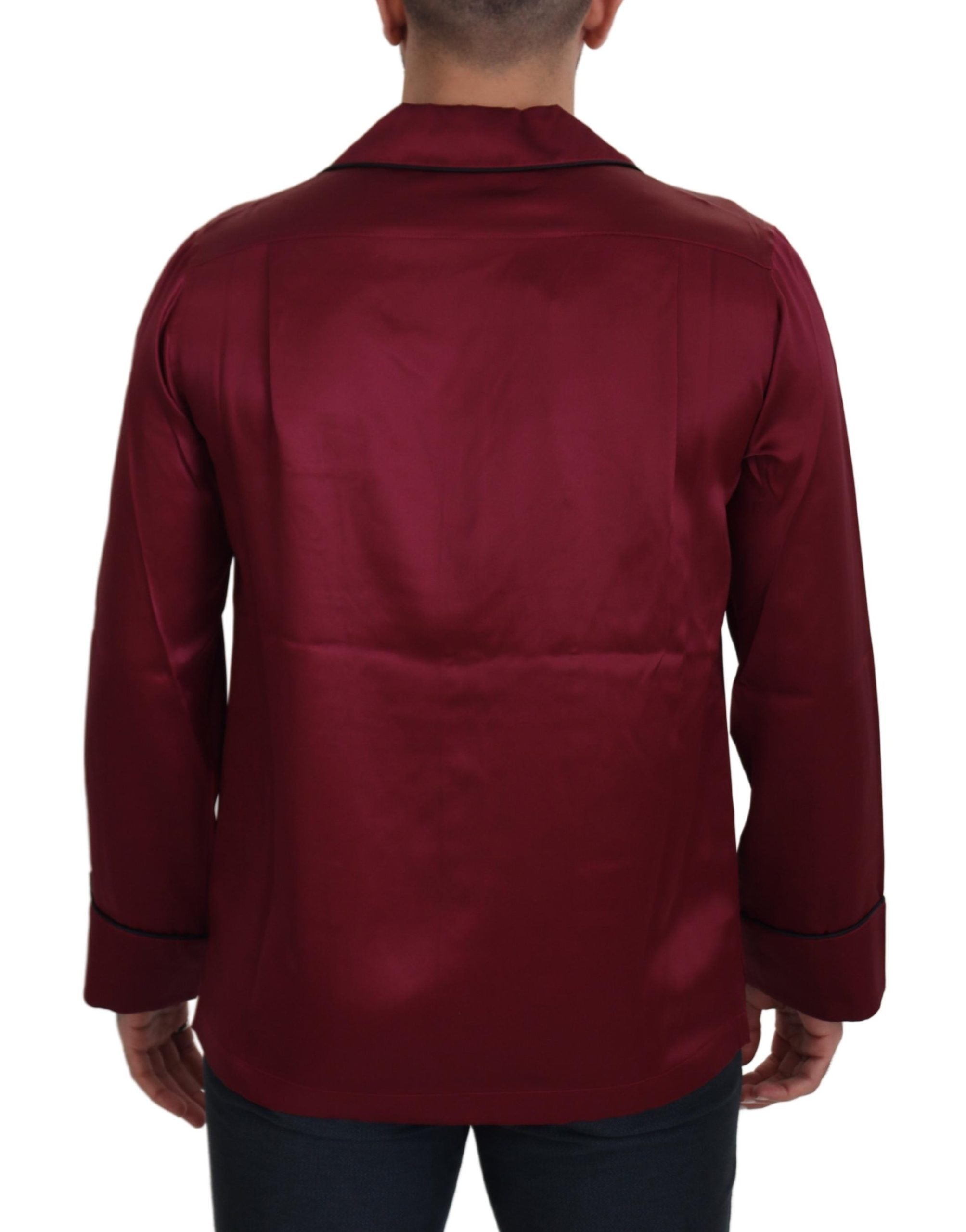 Eleganter roter Nachthemd-Pyjama aus Seide von Dolce &amp; Gabbana