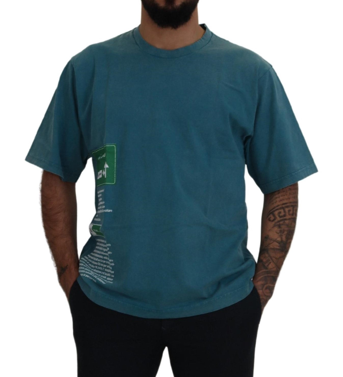 Dolce &amp; Gabbana – Elegantes Baumwoll-T-Shirt mit Rundhalsausschnitt in Blau