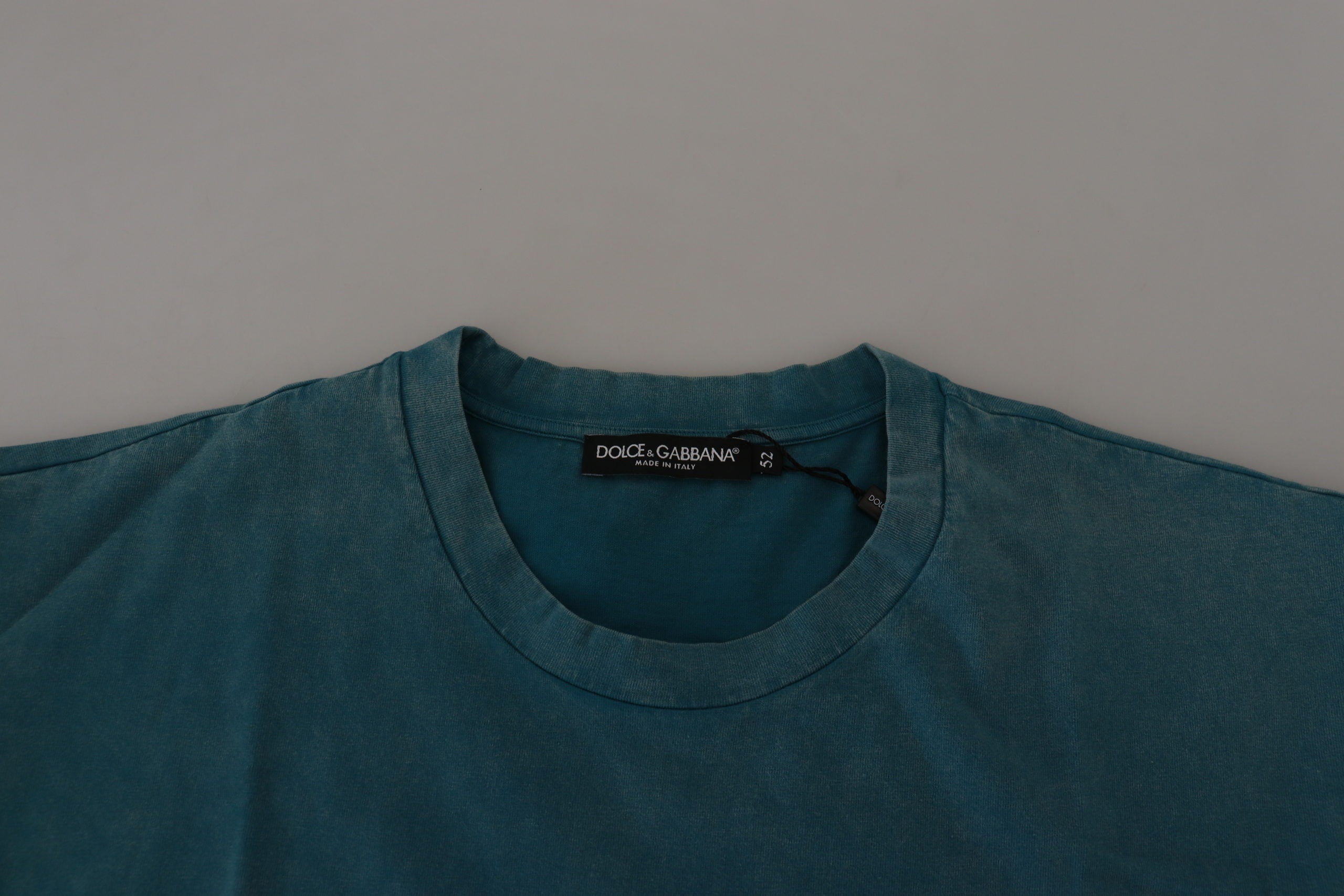 Dolce &amp; Gabbana – Elegantes Baumwoll-T-Shirt mit Rundhalsausschnitt in Blau