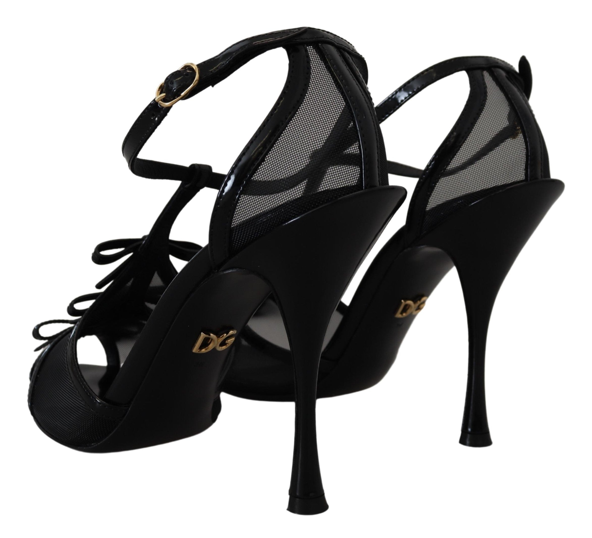 Sandale elegante cu toc stiletto Dolce &amp; Gabbana, negre