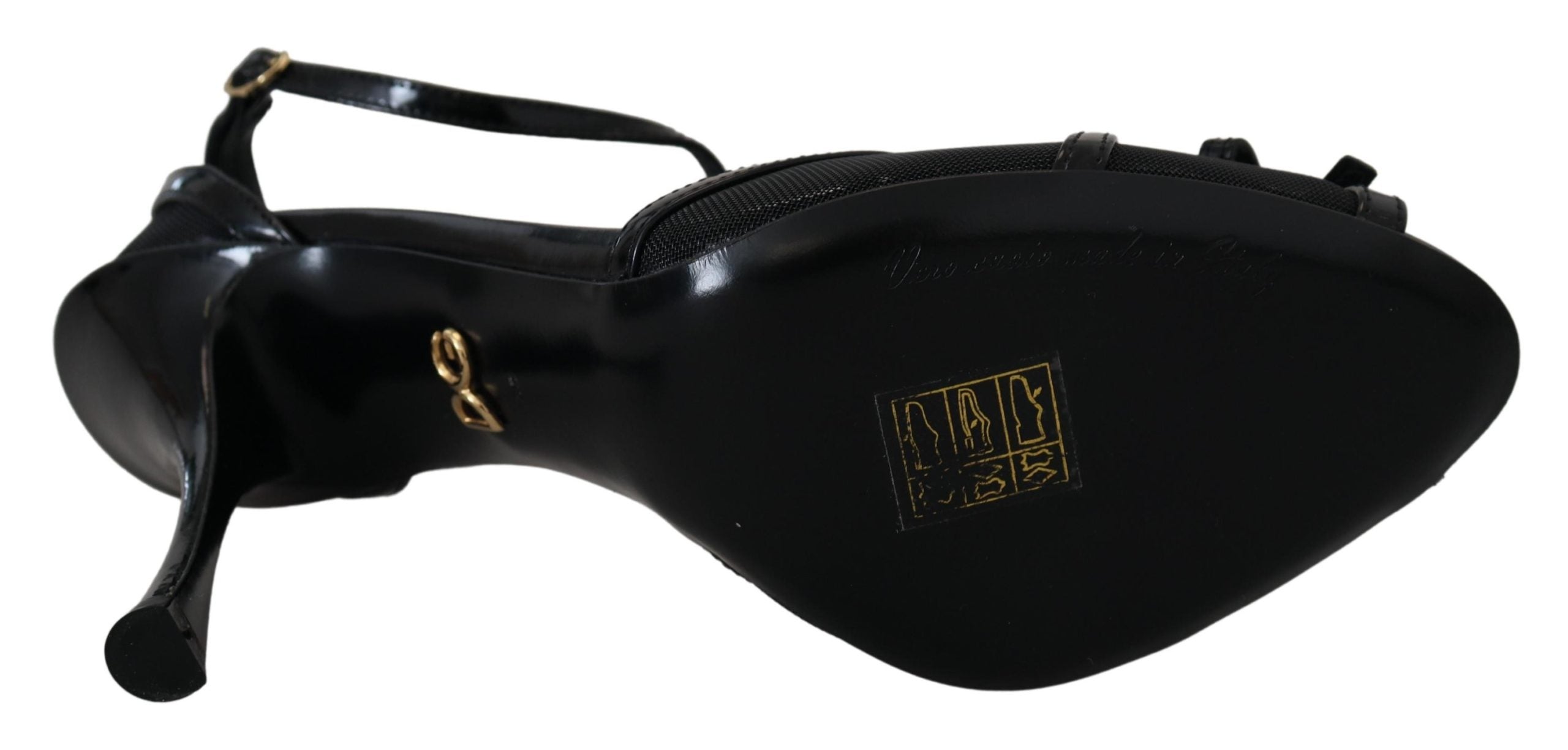 Sandale elegante cu toc stiletto Dolce &amp; Gabbana, negre