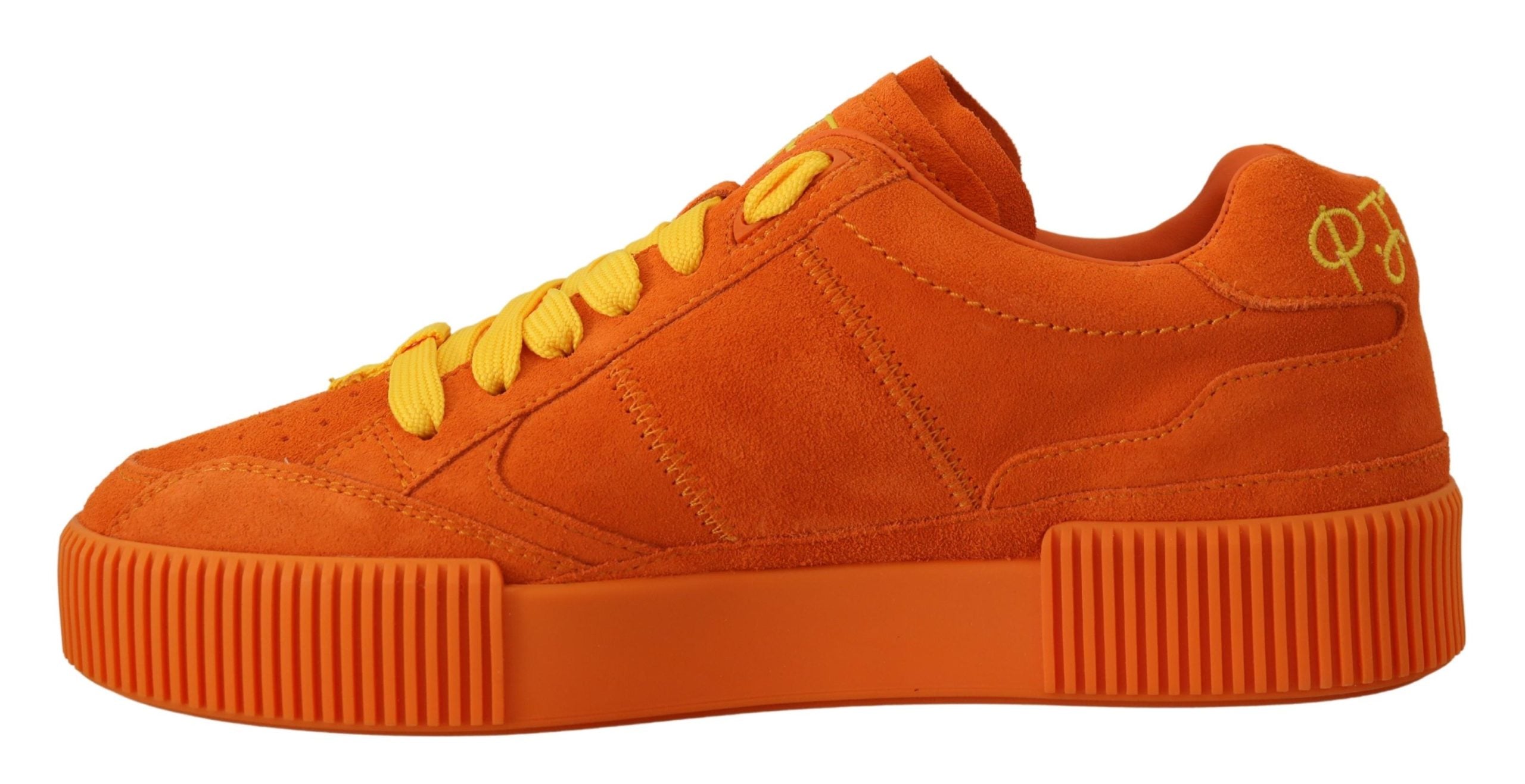 Dolce &amp; Gabbana – Schicke Schnür-Sneakers aus orangefarbenem Wildleder