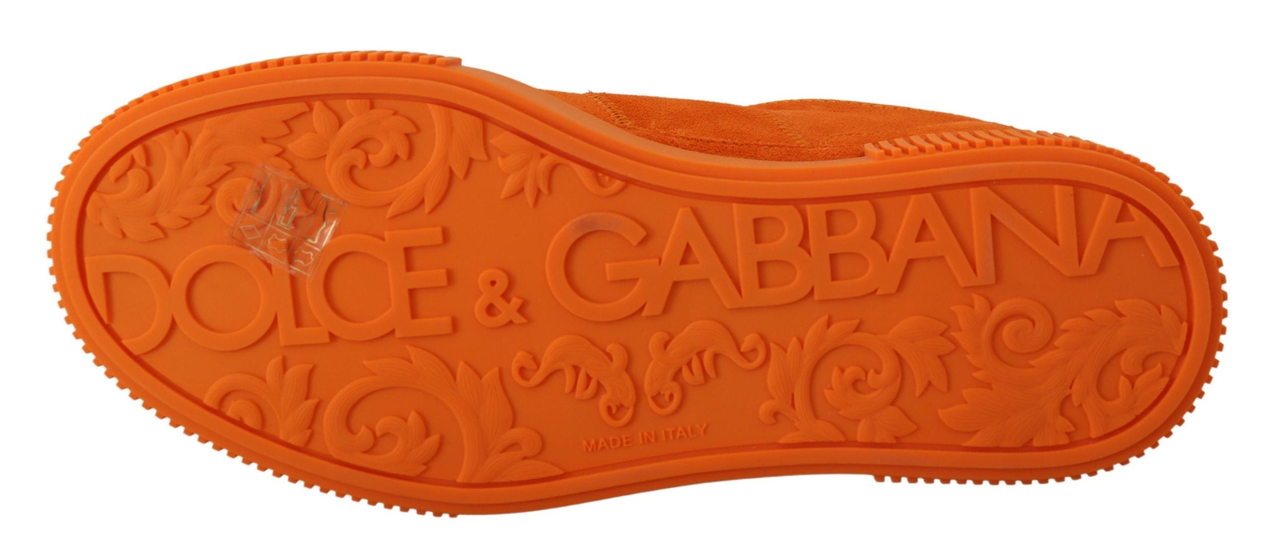 Dolce &amp; Gabbana – Schicke Schnür-Sneakers aus orangefarbenem Wildleder