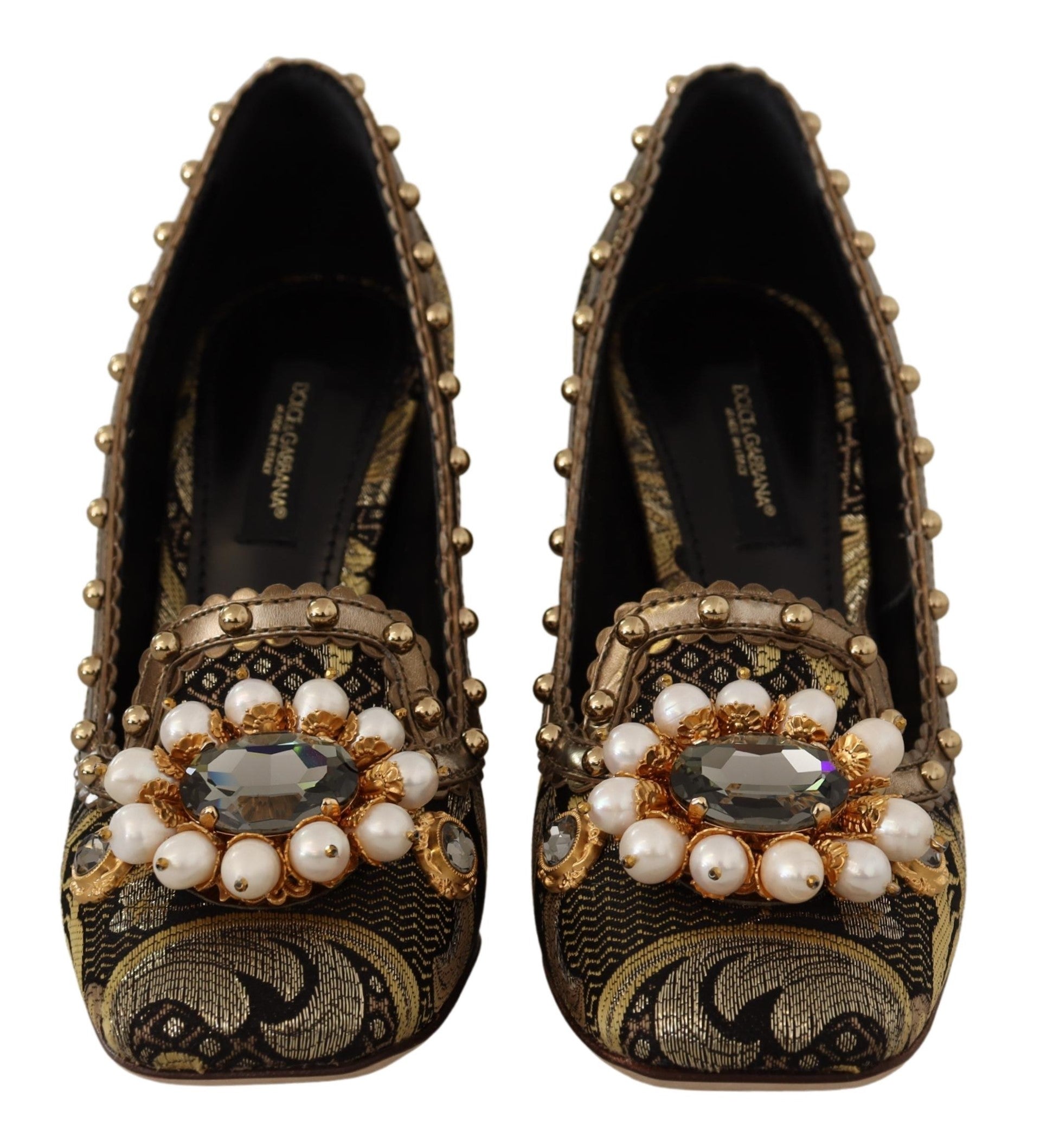 Dolce &amp; Gabbana Elegante Pumps aus goldenem Jacquardbrokat