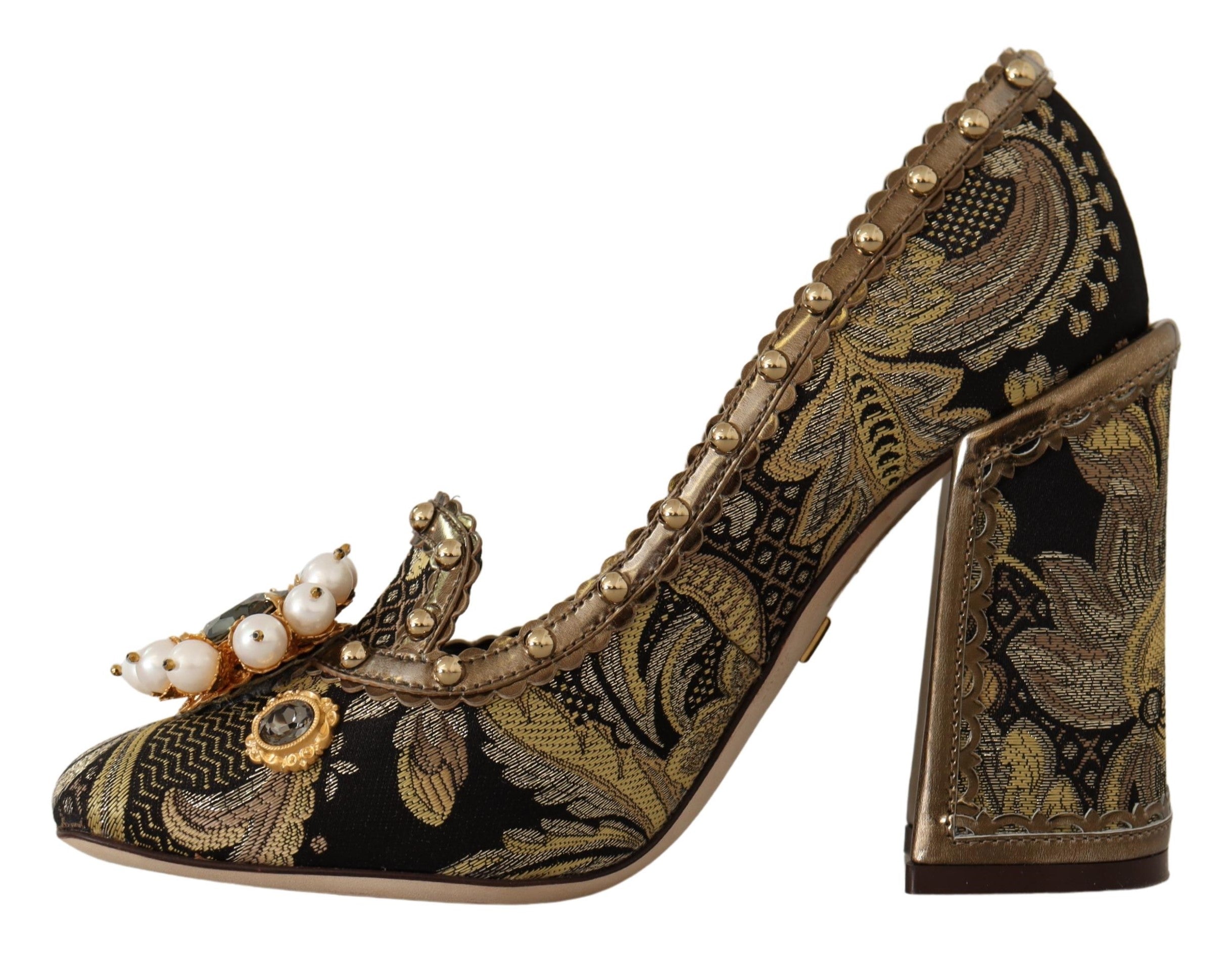 Dolce &amp; Gabbana Elegante Pumps aus goldenem Jacquardbrokat