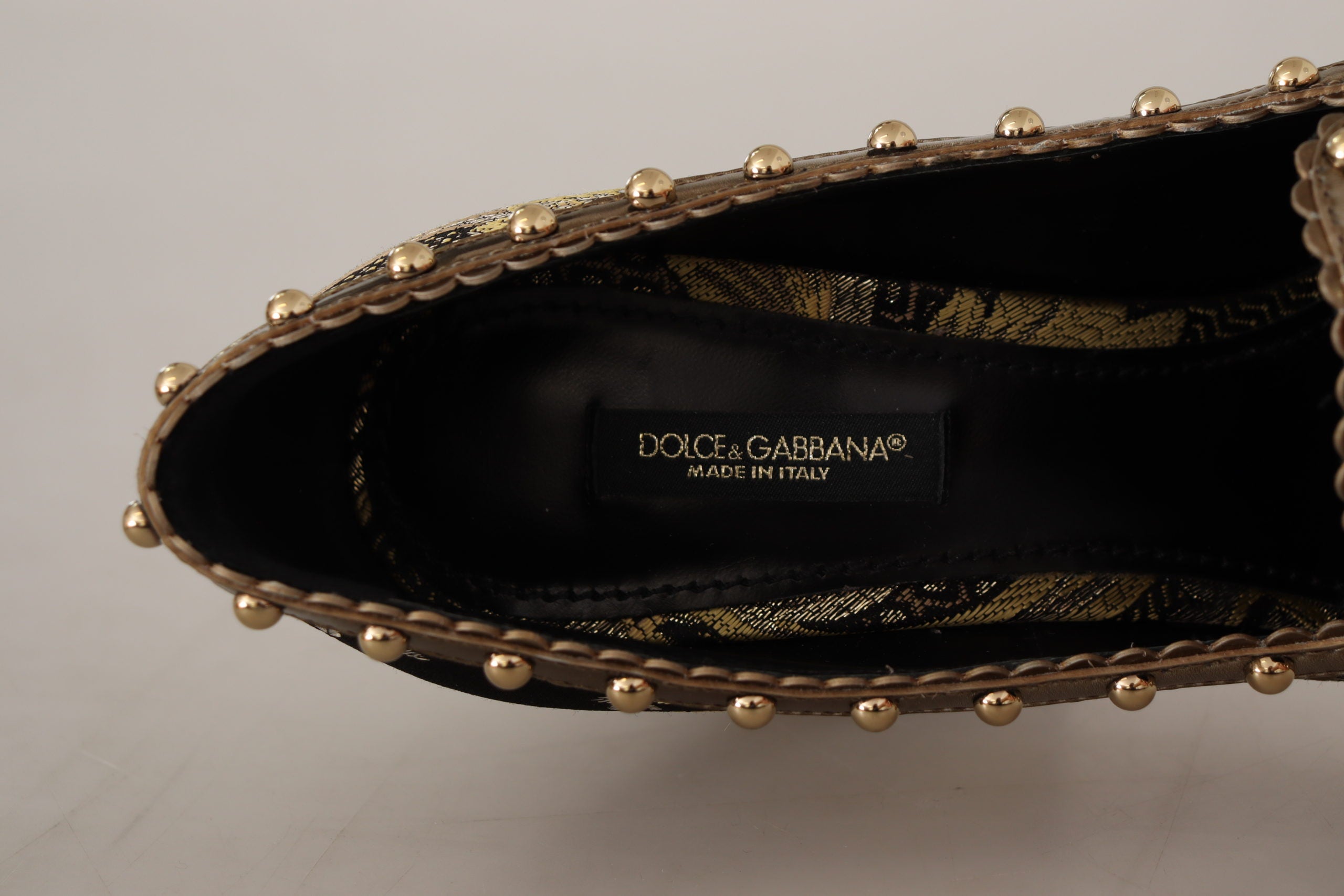 Dolce &amp; Gabbana Elegante Pumps aus goldenem Jacquardbrokat