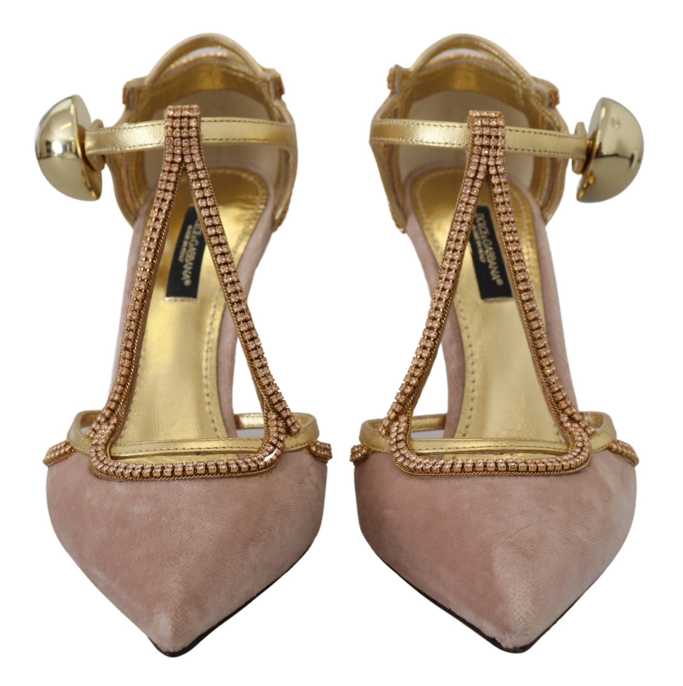 Dolce &amp; Gabbana Elegante rosa Kristall-Pumps mit hohem Absatz