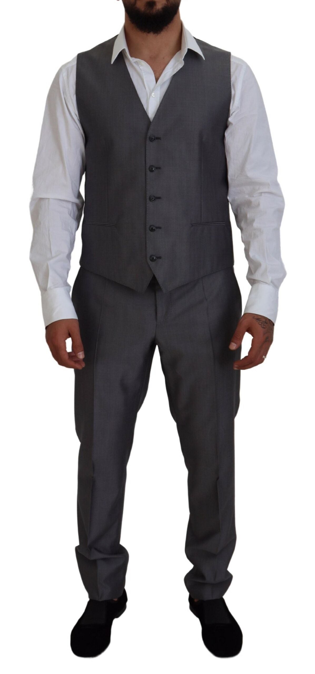 Dolce &amp; Gabbana Elegantes grau-silbernes Sicilia-Anzug-Ensemble