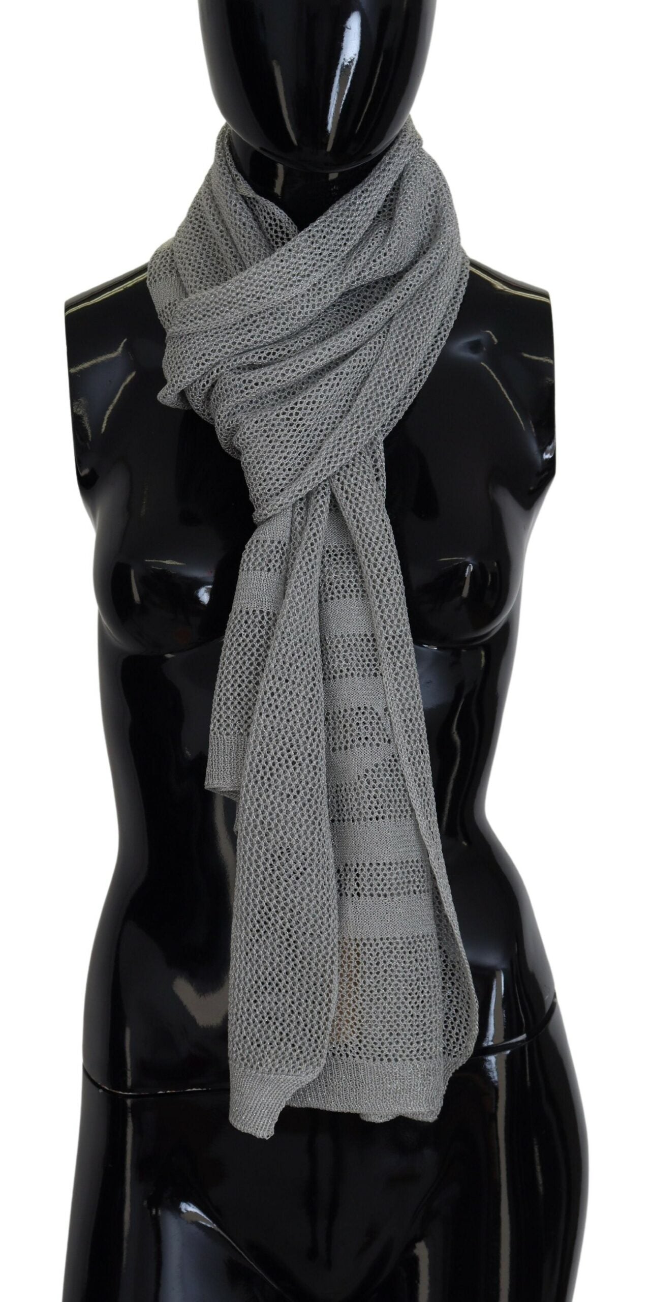 Eșarfă elegantă tricotată gri John Galliano