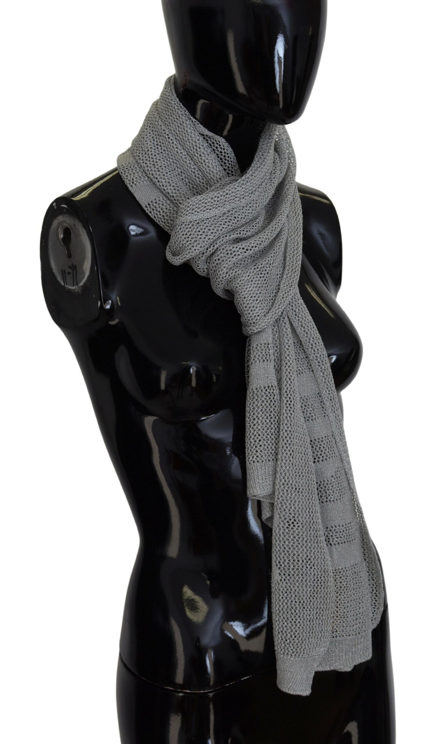 Eșarfă elegantă tricotată gri John Galliano