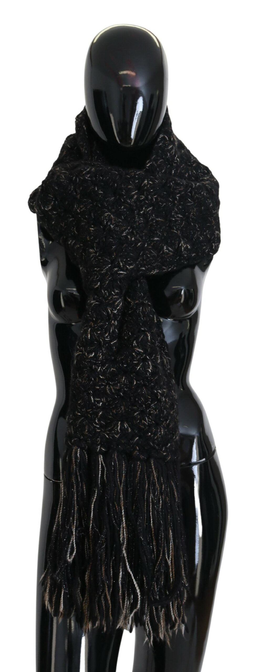 Dolce &amp; Gabbana Eșarfă elegantă din amestec de lână virgină neagră