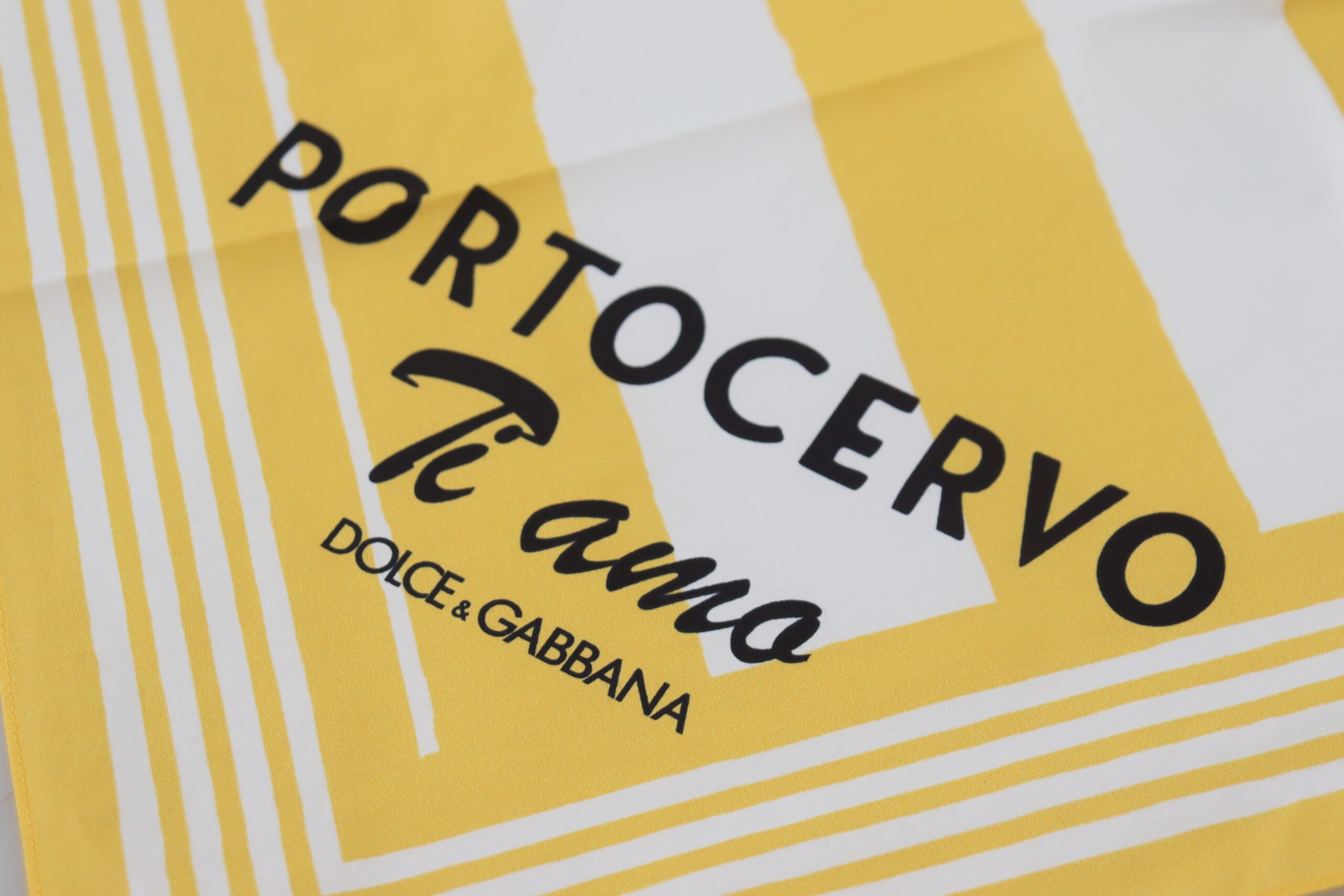 Dolce &amp; Gabbana Eșarfă pătrată elegantă din bumbac galben