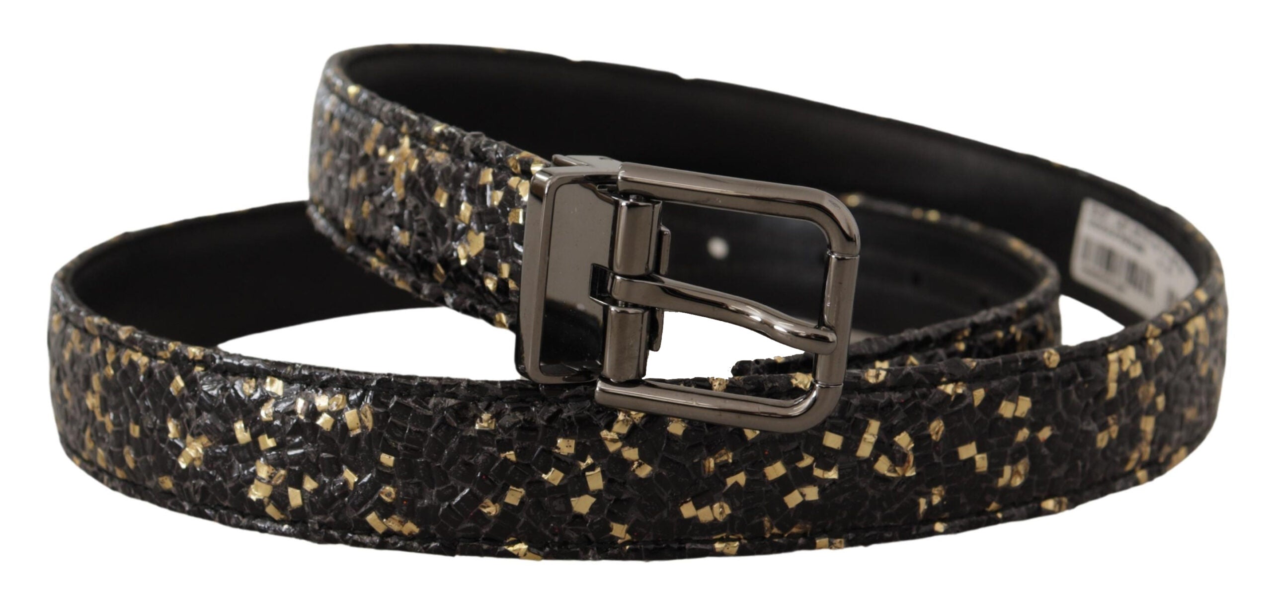 Curea elegantă din piele italiană Dolce &amp; Gabbana cu detaliu coroană