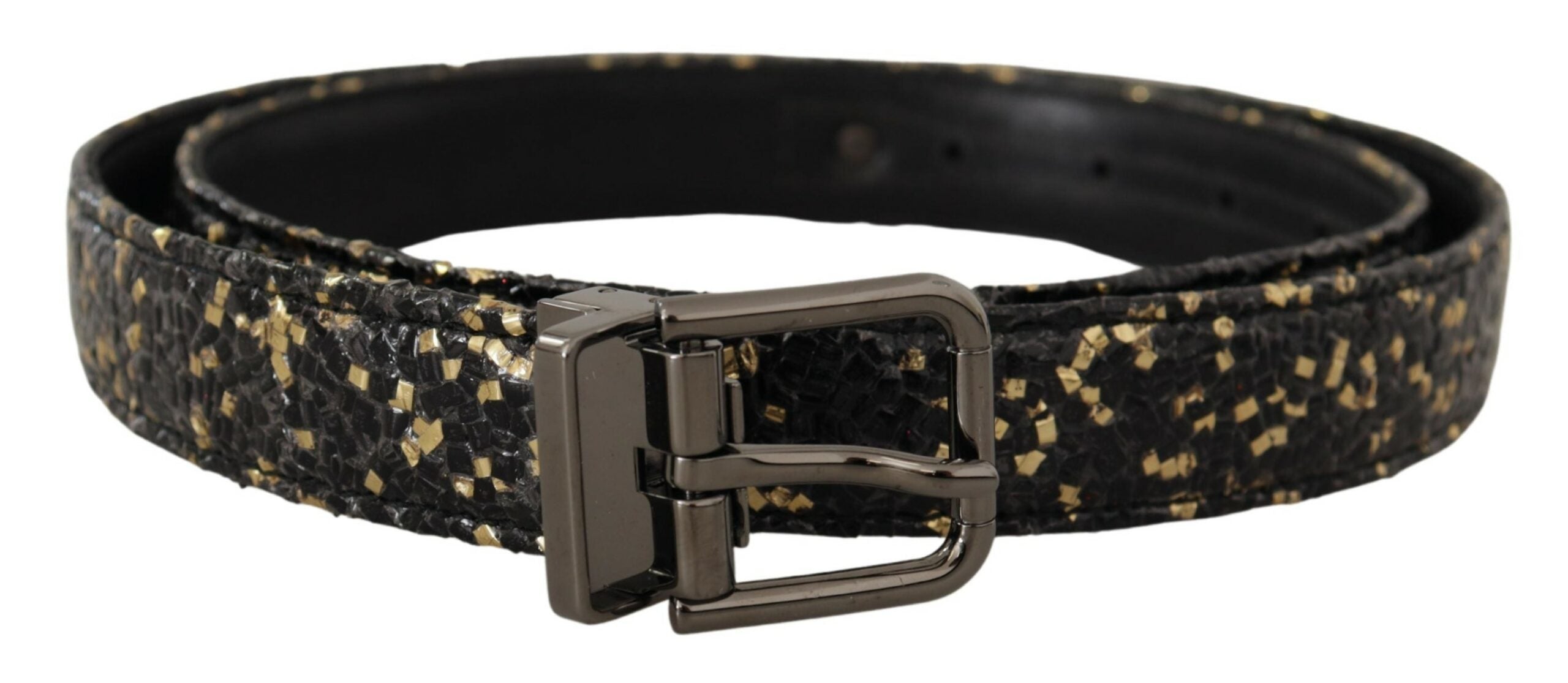 Curea elegantă din piele italiană Dolce &amp; Gabbana cu detaliu coroană
