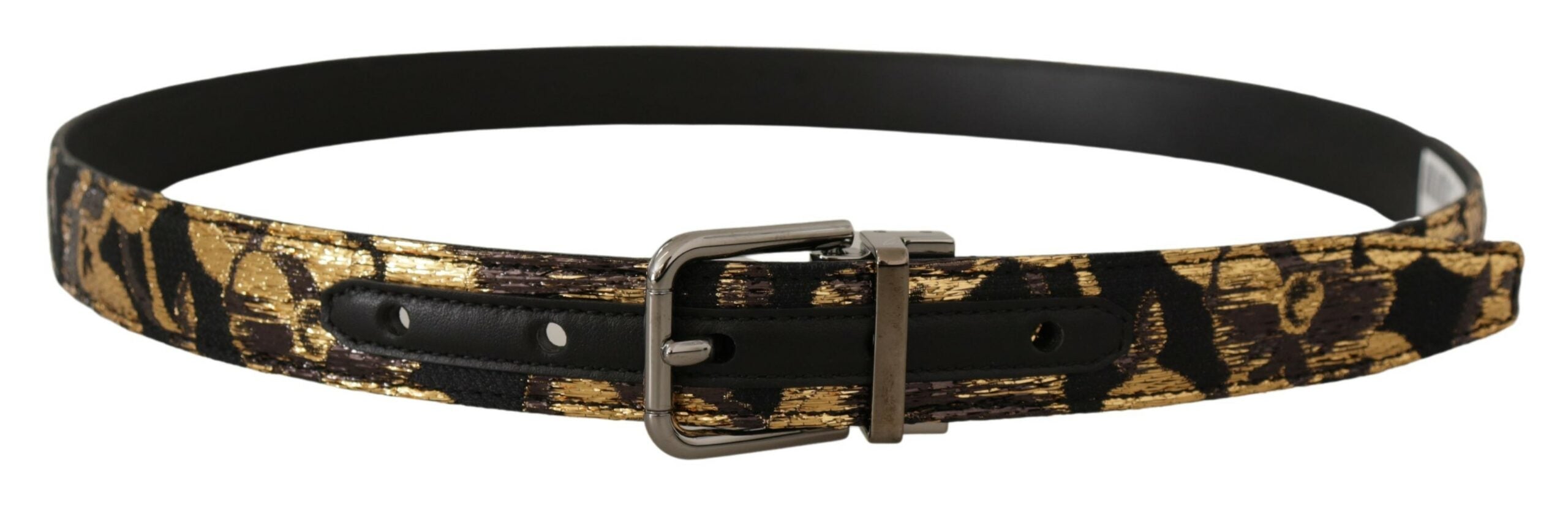 Curea Dolce &amp; Gabbana din piele multicoloră cu cataramă neagră