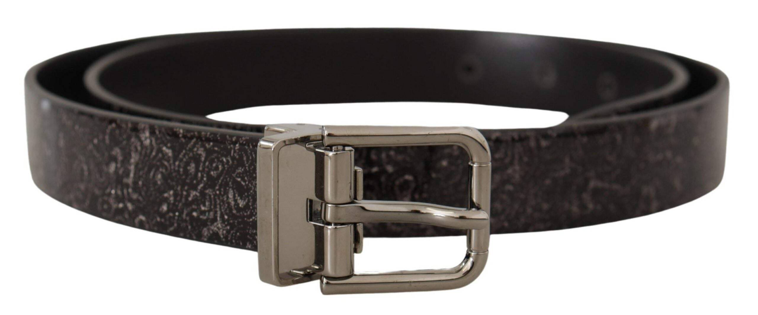 Curea elegantă din piele grograin Dolce &amp; Gabbana cu cataramă metalică