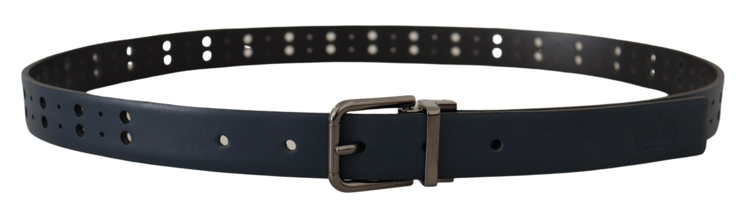 Curea elegantă din piele albastră Dolce &amp; Gabbana cu cataramă metalică