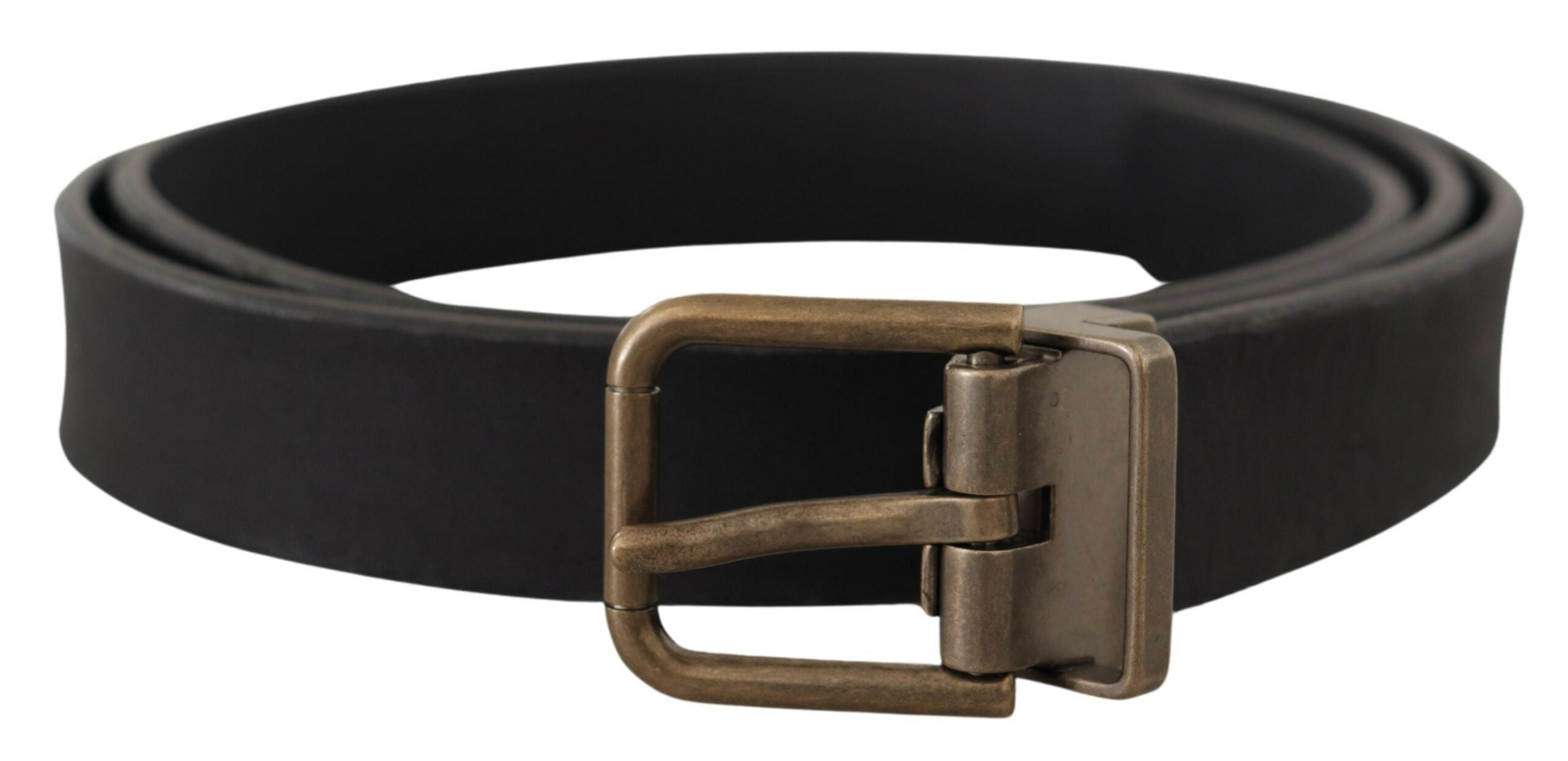Curea elegantă din piele neagră Dolce &amp; Gabbana cu cataramă metalică vintage