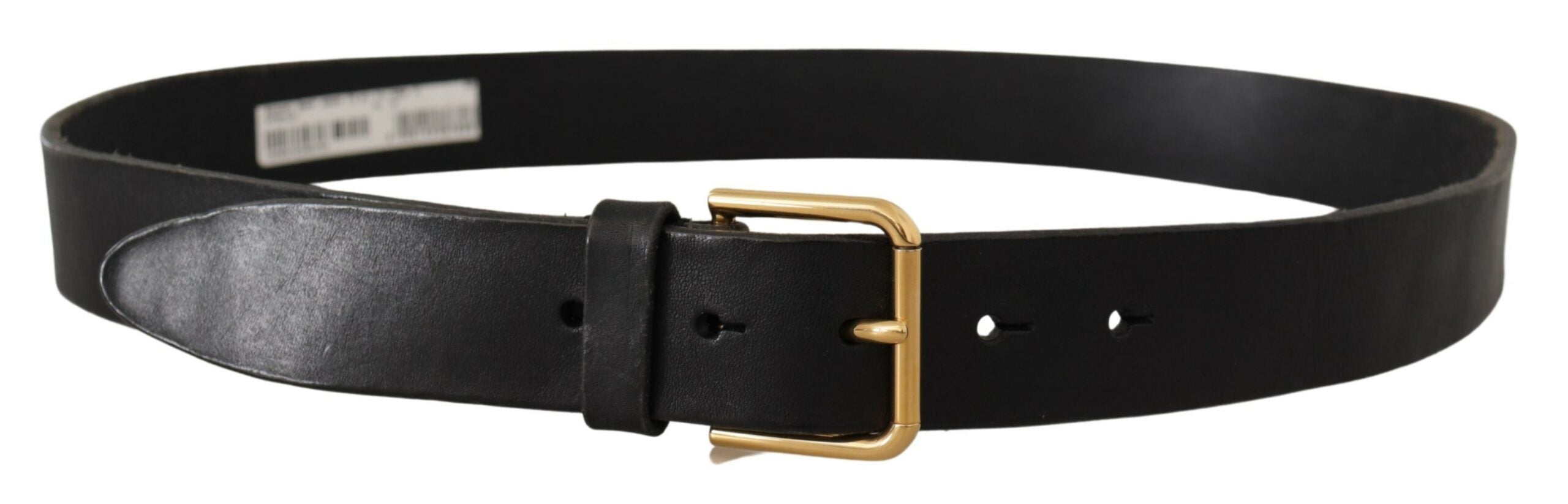 Curea elegantă din piele neagră Dolce &amp; Gabbana cu cataramă metalică