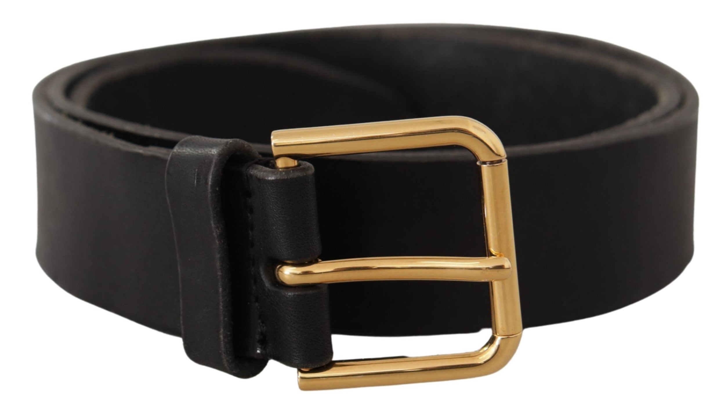 Curea elegantă din piele neagră Dolce &amp; Gabbana cu cataramă metalică