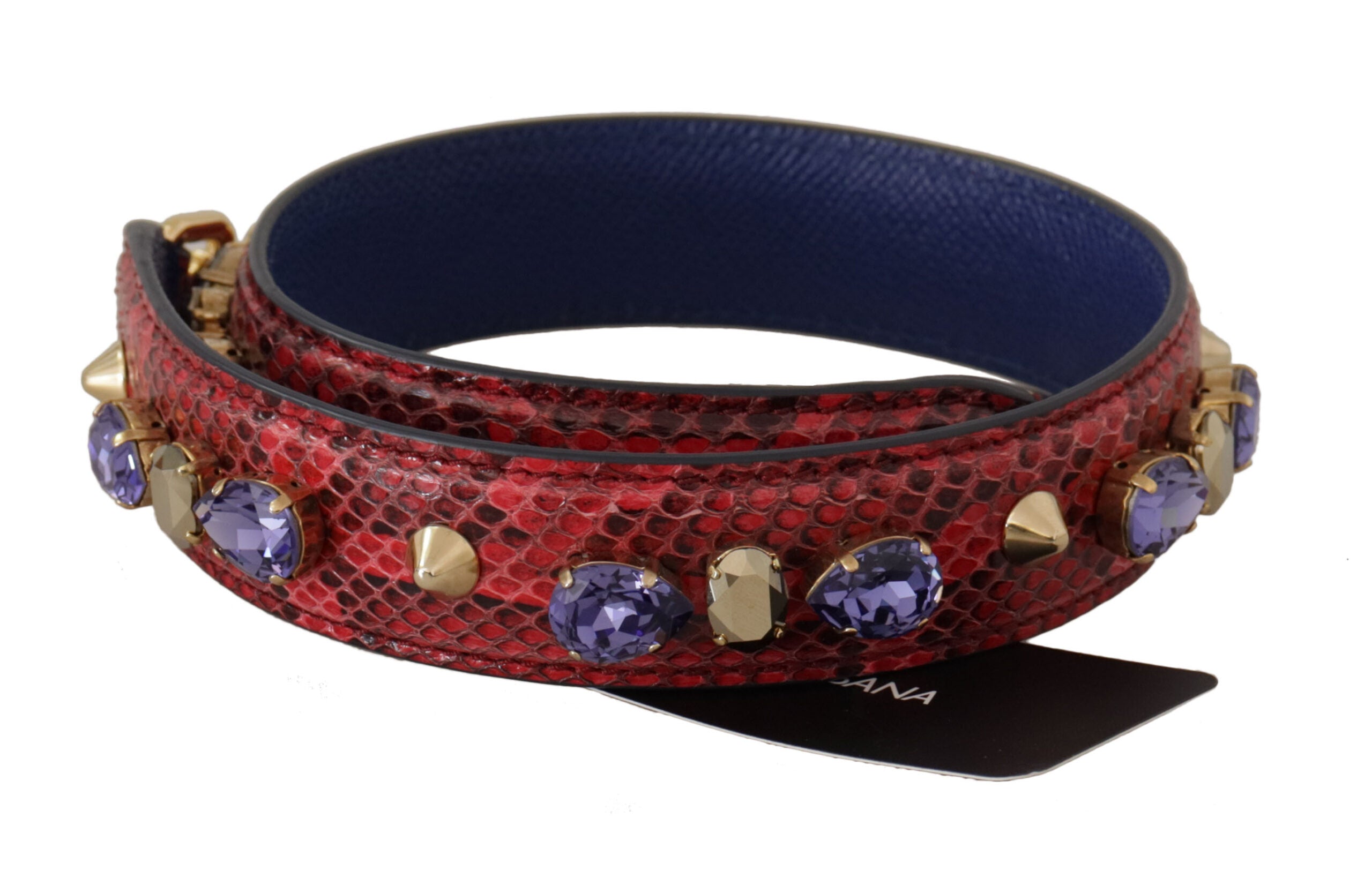 Geantă de mână Dolce &amp; Gabbana elegantă, din piele roșie de piton