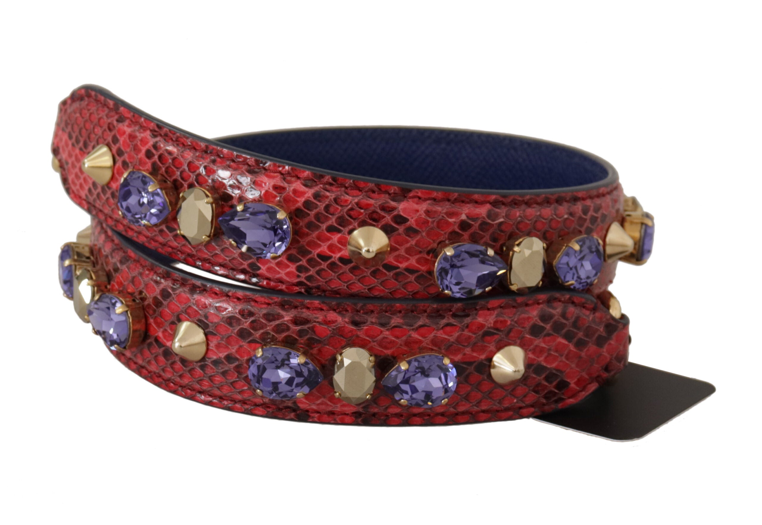 Geantă de mână Dolce &amp; Gabbana elegantă, din piele roșie de piton