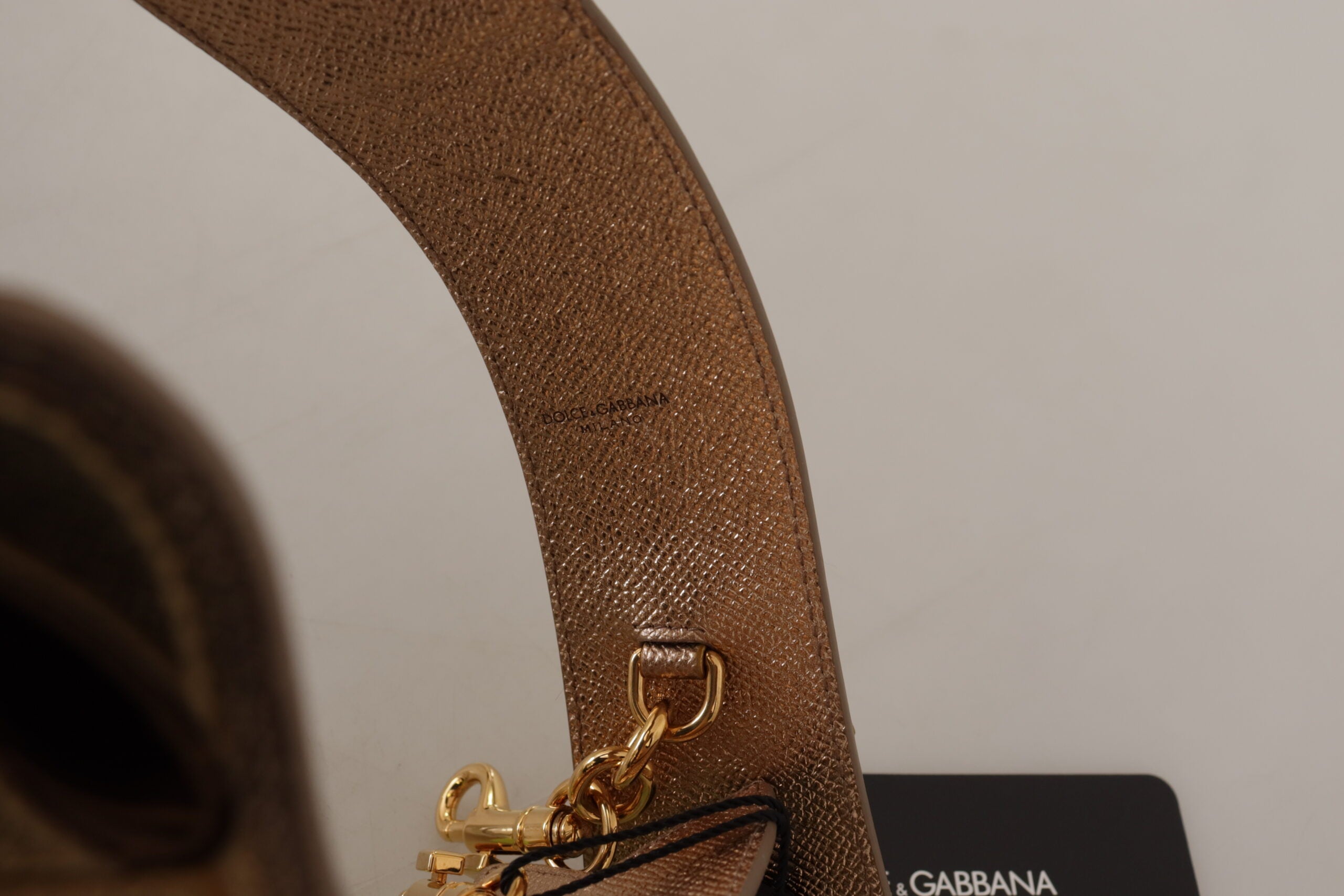 Dolce &amp; Gabbana Curea de umăr elegantă din piele aurie