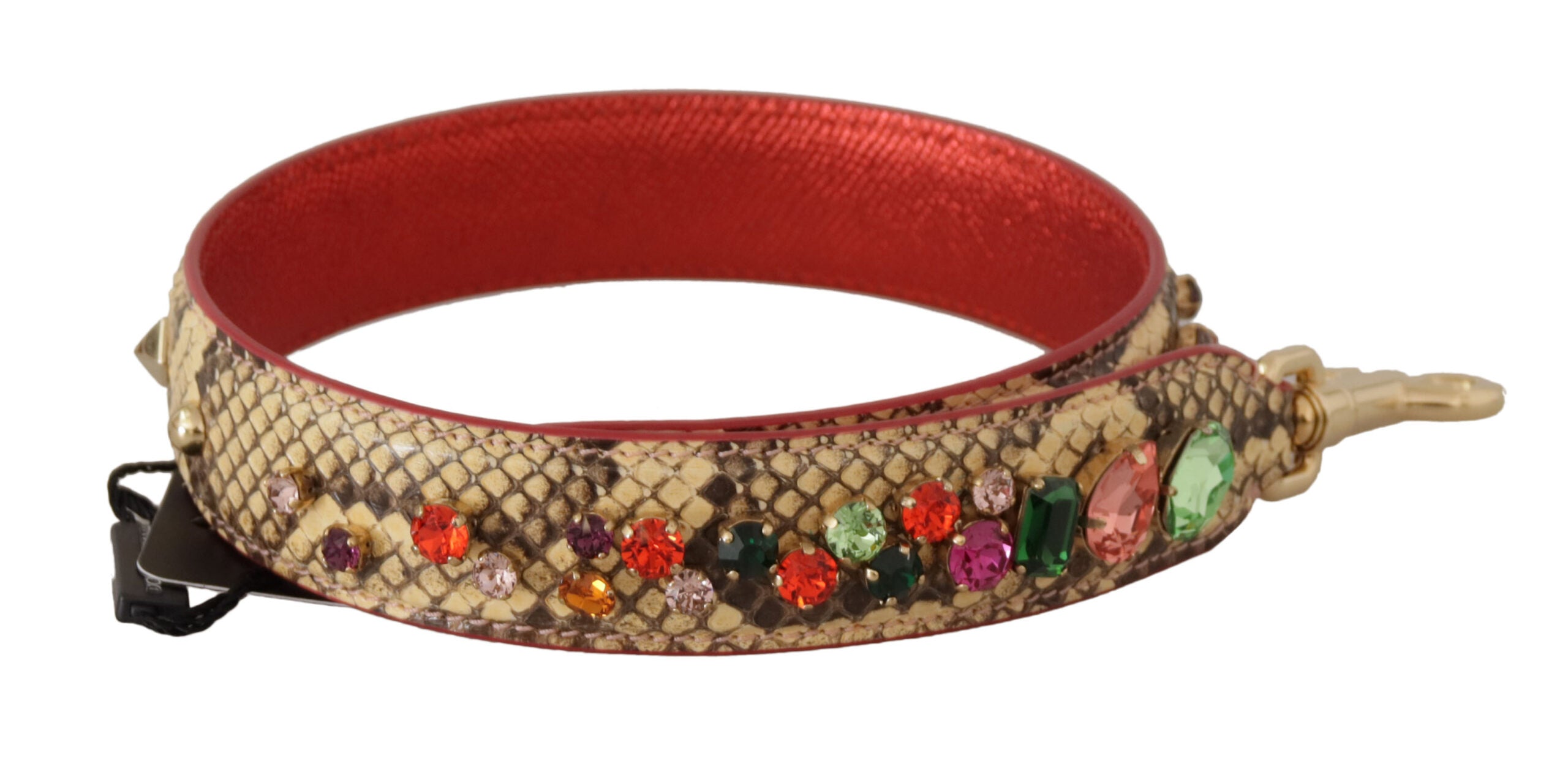 Geantă Dolce &amp; Gabbana Elegant Bej Python, curea din piele