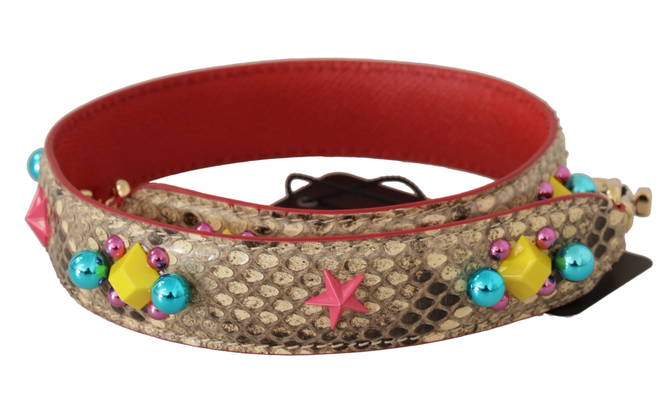 Geantă Dolce &amp; Gabbana Exquisite Bej Python, curea din piele