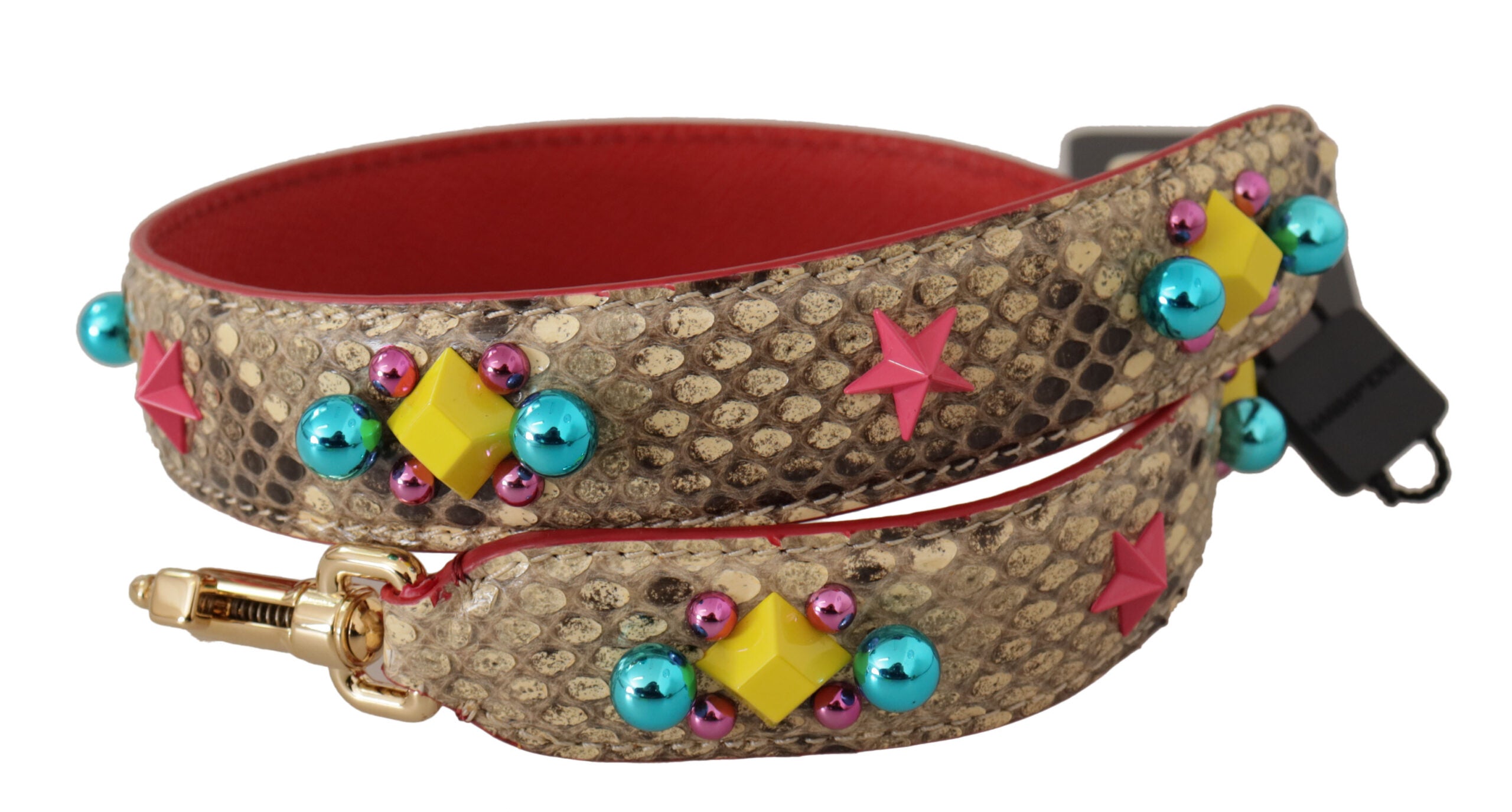 Geantă Dolce &amp; Gabbana Exquisite Bej Python, curea din piele