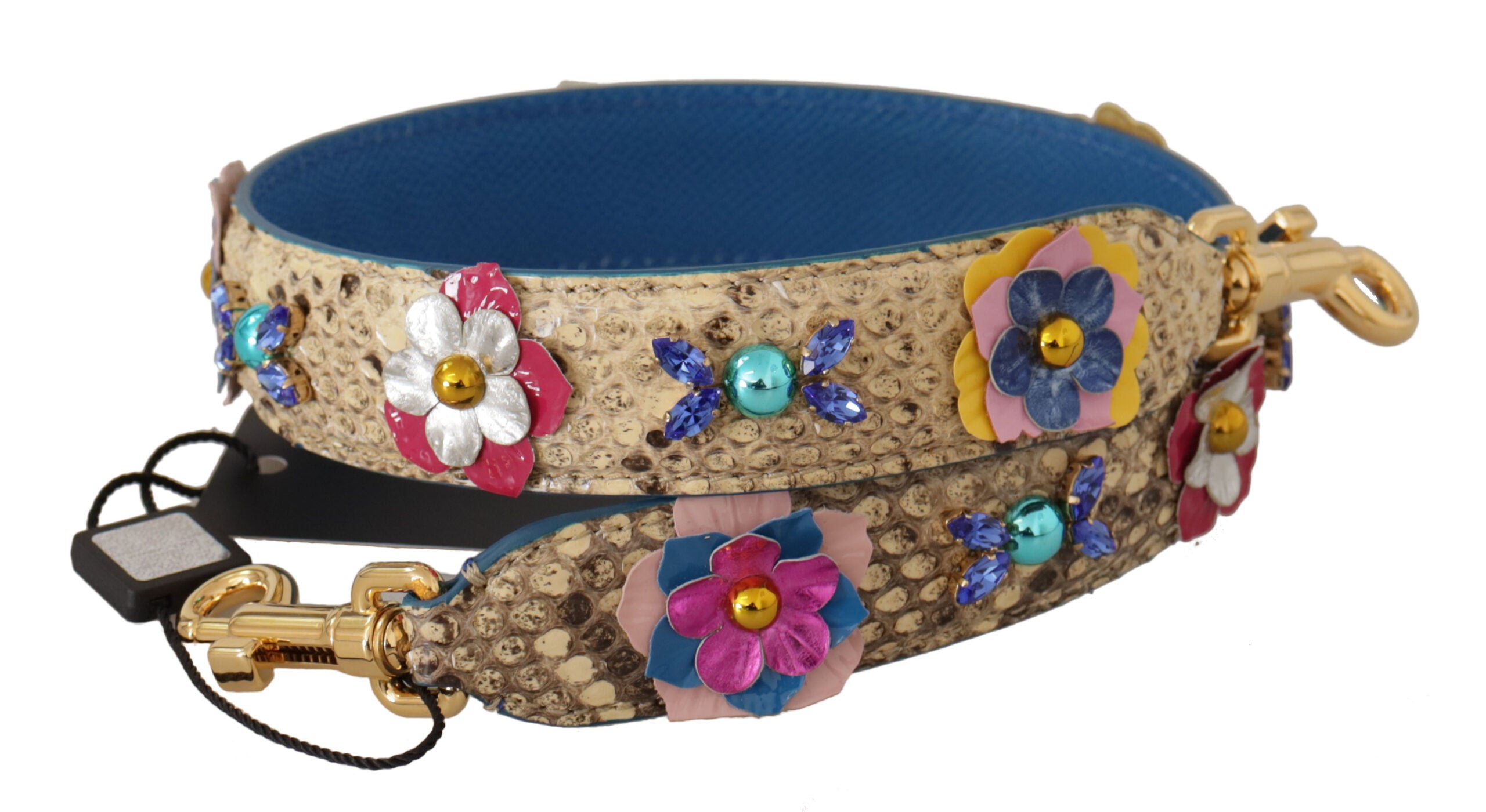 Curea elegantă din piele bej piton Dolce &amp; Gabbana