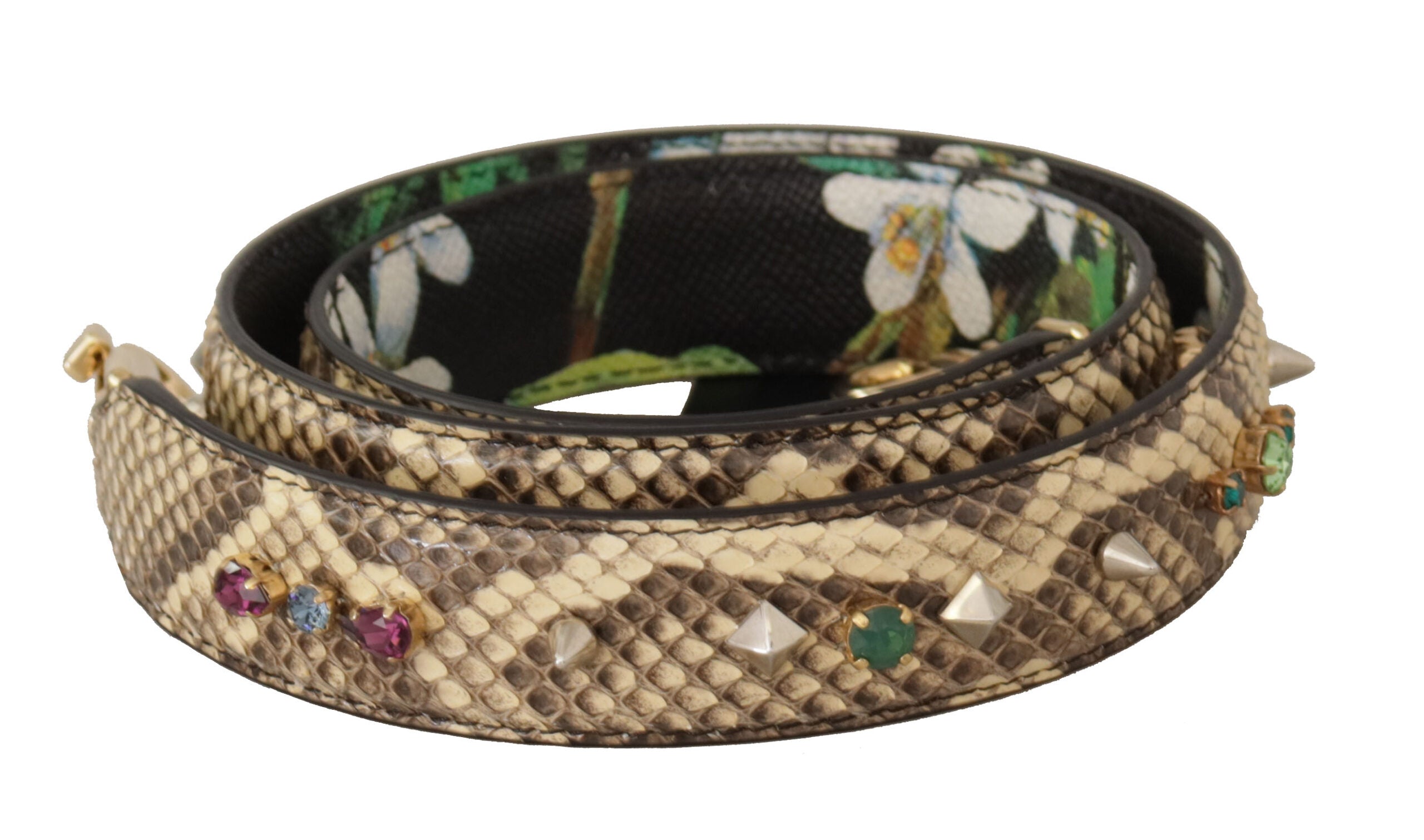Curea de umăr elegantă din piele bej piton Dolce &amp; Gabbana