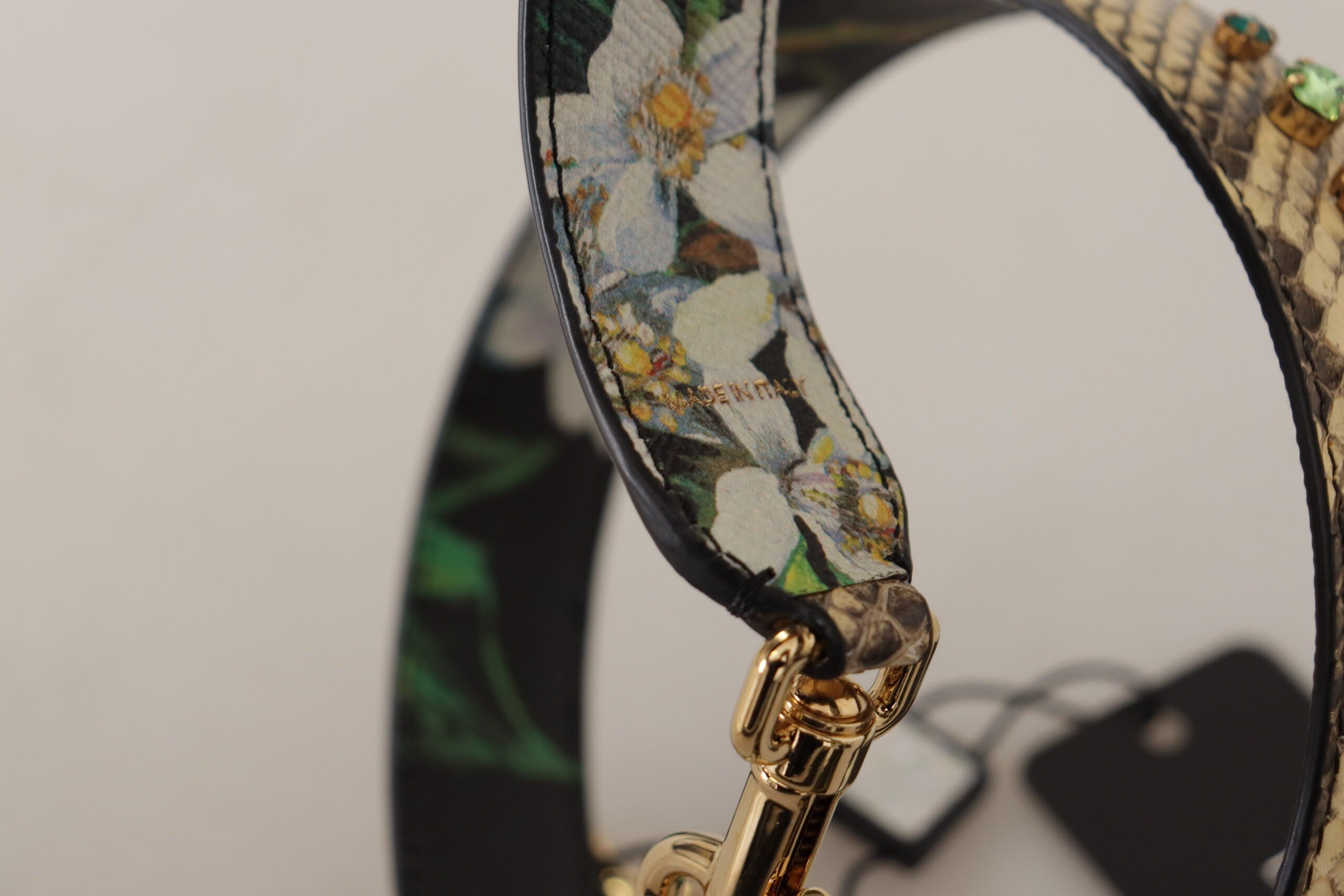 Curea de umăr elegantă din piele bej piton Dolce &amp; Gabbana