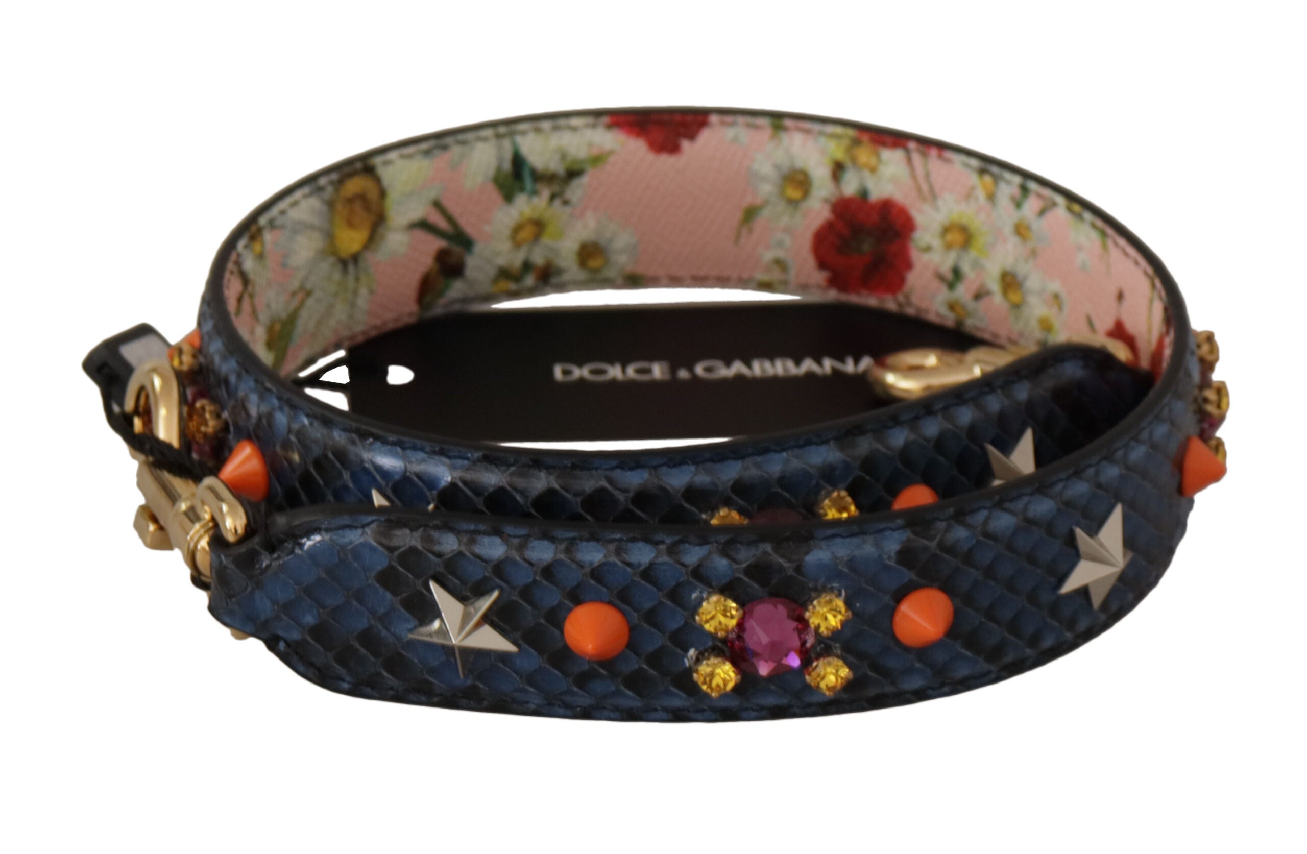 Geantă Dolce &amp; Gabbana elegantă din piele albastră de piton