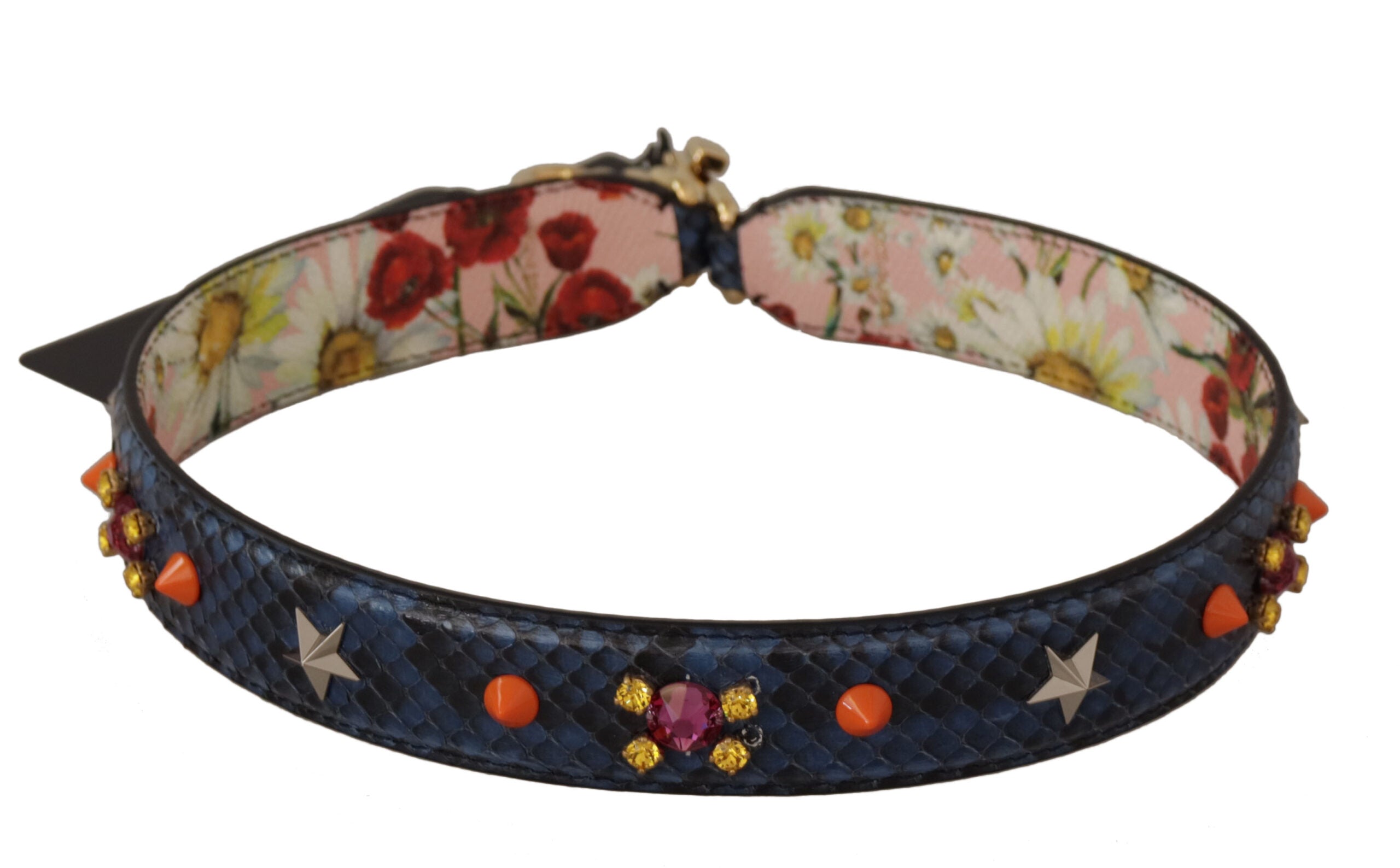 Geantă Dolce &amp; Gabbana elegantă din piele albastră de piton