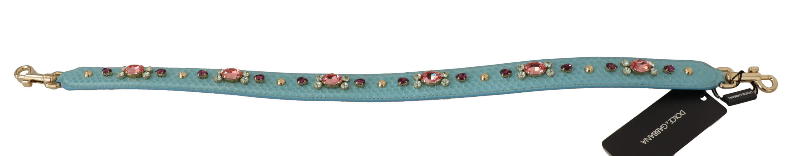 Geantă Dolce &amp; Gabbana elegantă din piele albastră cu accente aurii