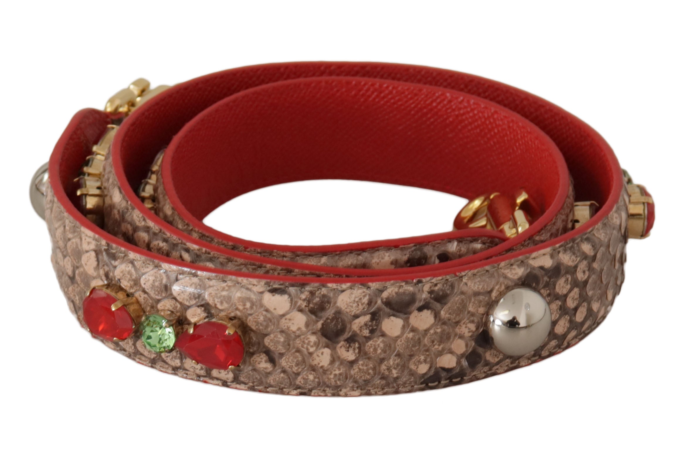 Geantă Dolce &amp; Gabbana Chic din piele maro cu curea din piton